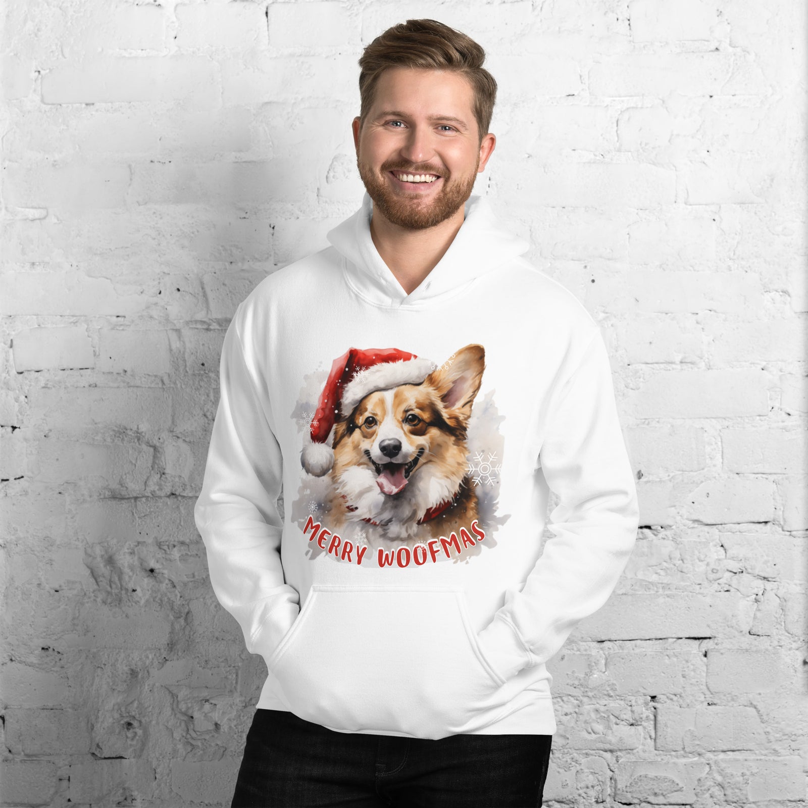 Unisex Hoodie Pembroke Welsh Corgi - Merry Woofmas