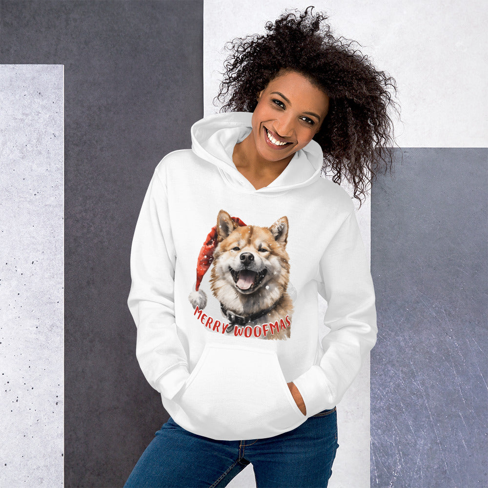 Unisex Hoodie Akita - Merry Woofmas