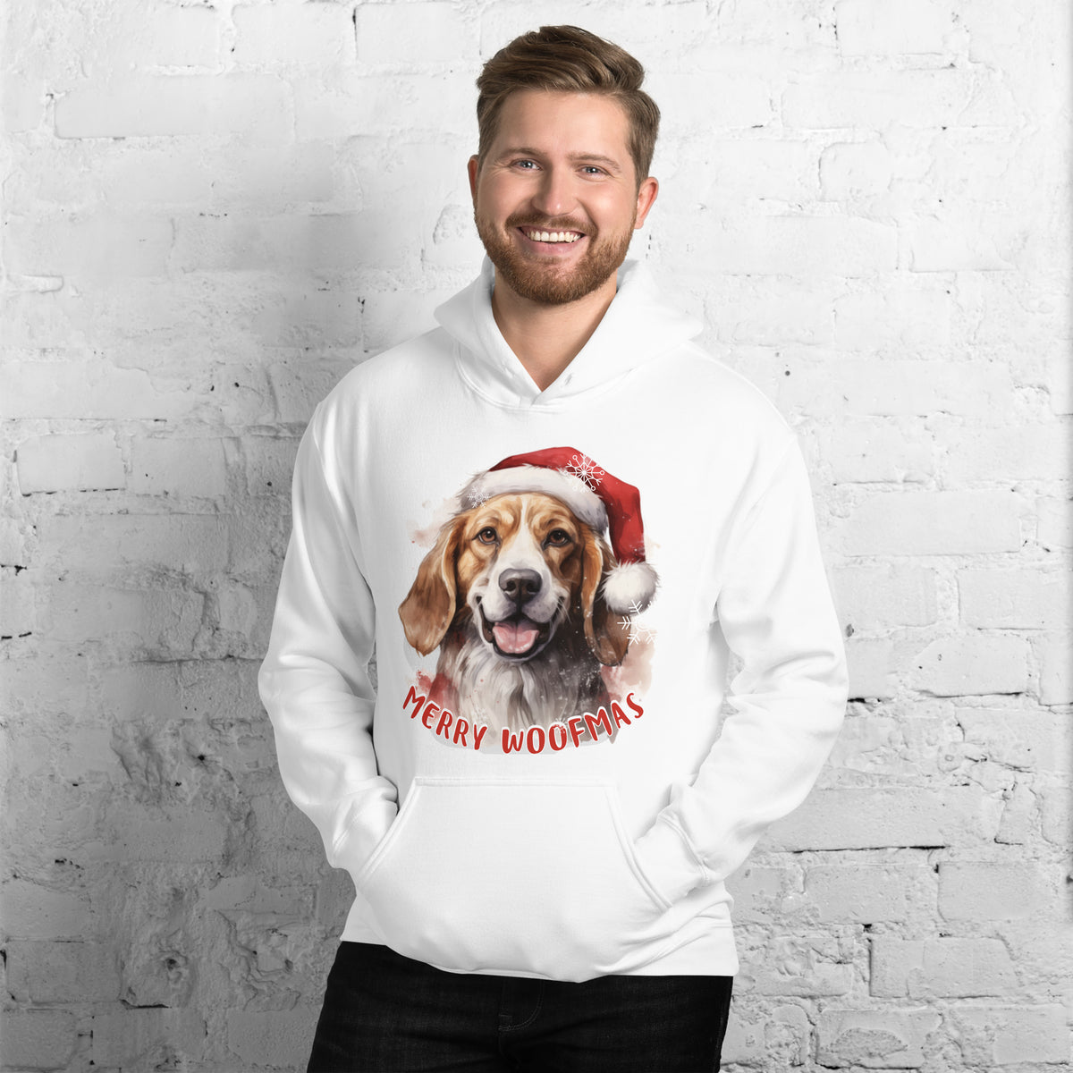 Unisex Hoodie Beagle - Merry Woofmas