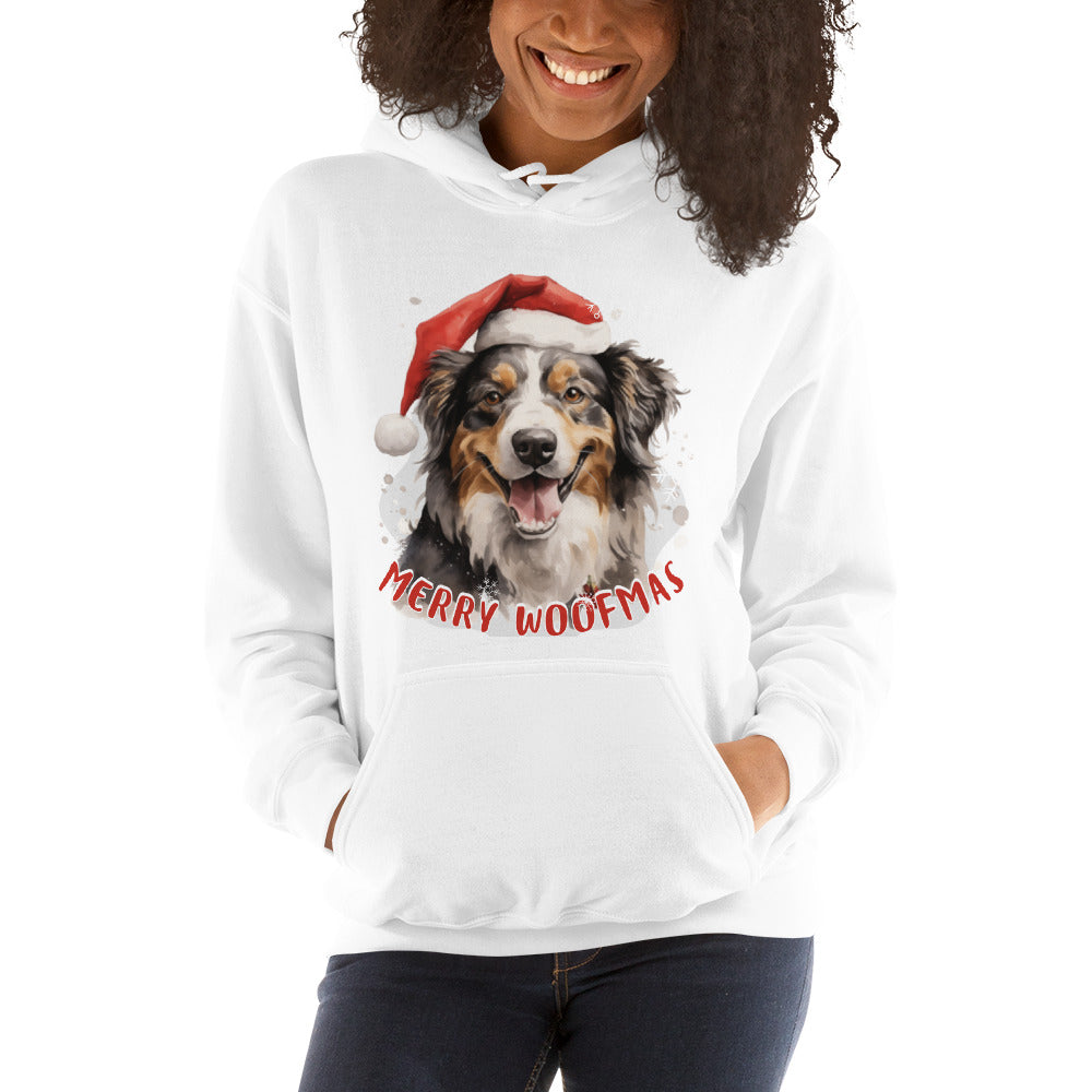 Unisex Hoodie Australian Shepherd - Merry Woofmas