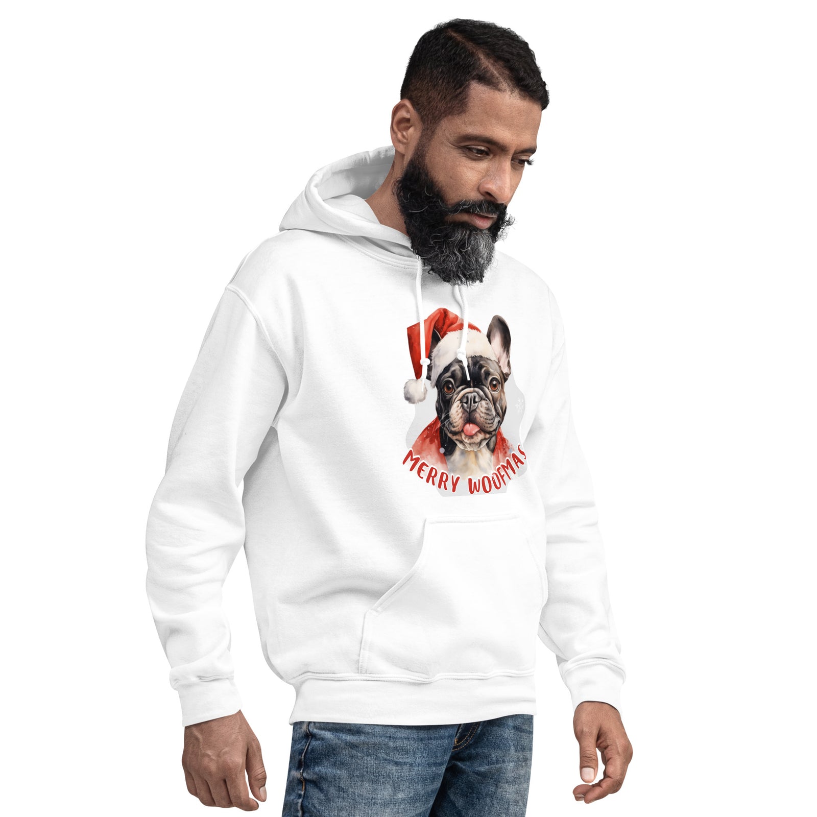 Unisex Hoodie French Bulldog - Merry Woofmas