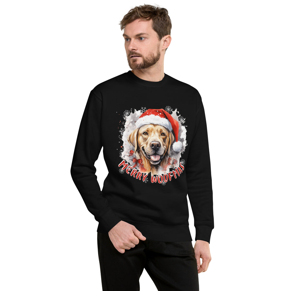 Unisex Premium Sweatshirt Labrador - Merry Woofmas