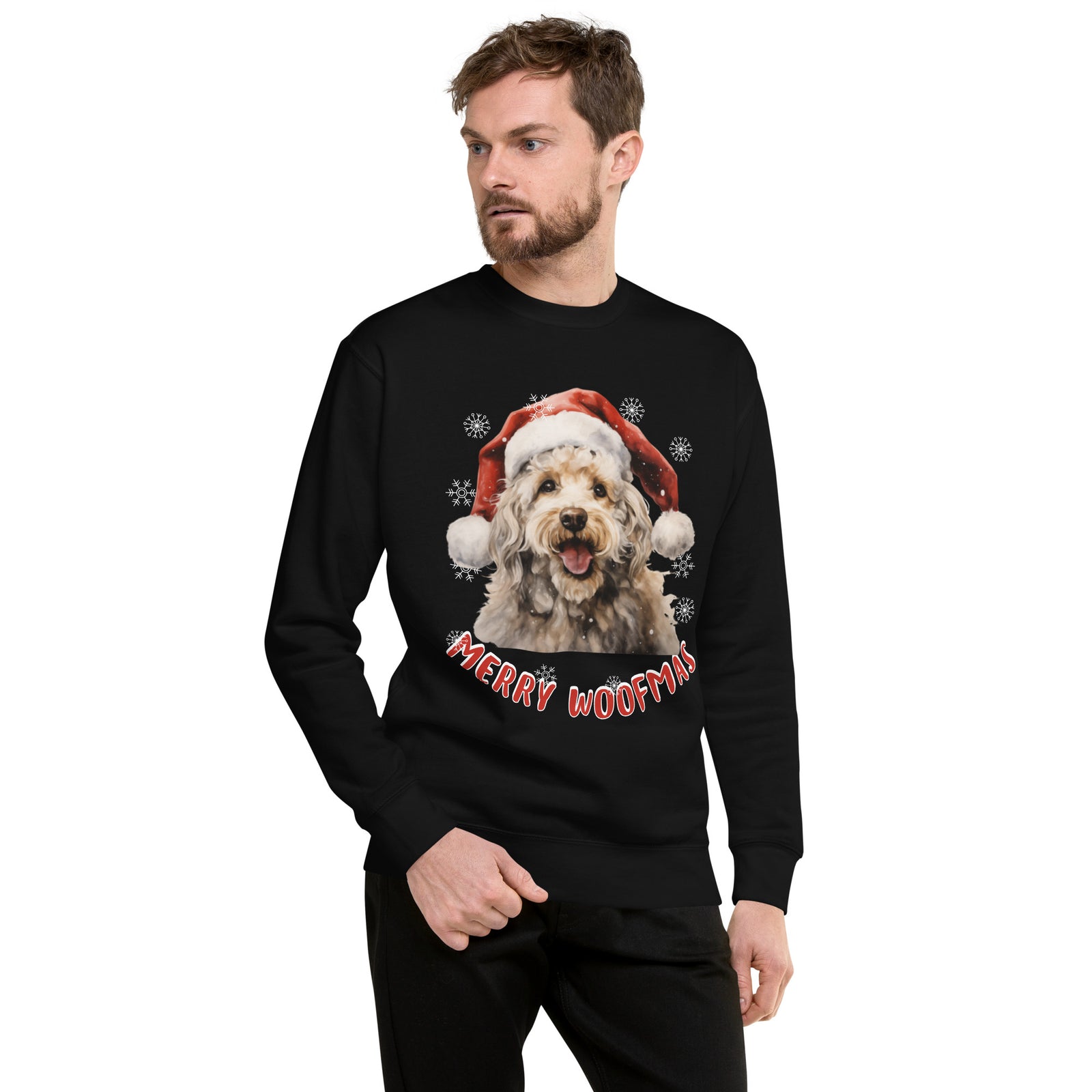 Unisex Premium Sweatshirt Poodle - Merry Woofmas