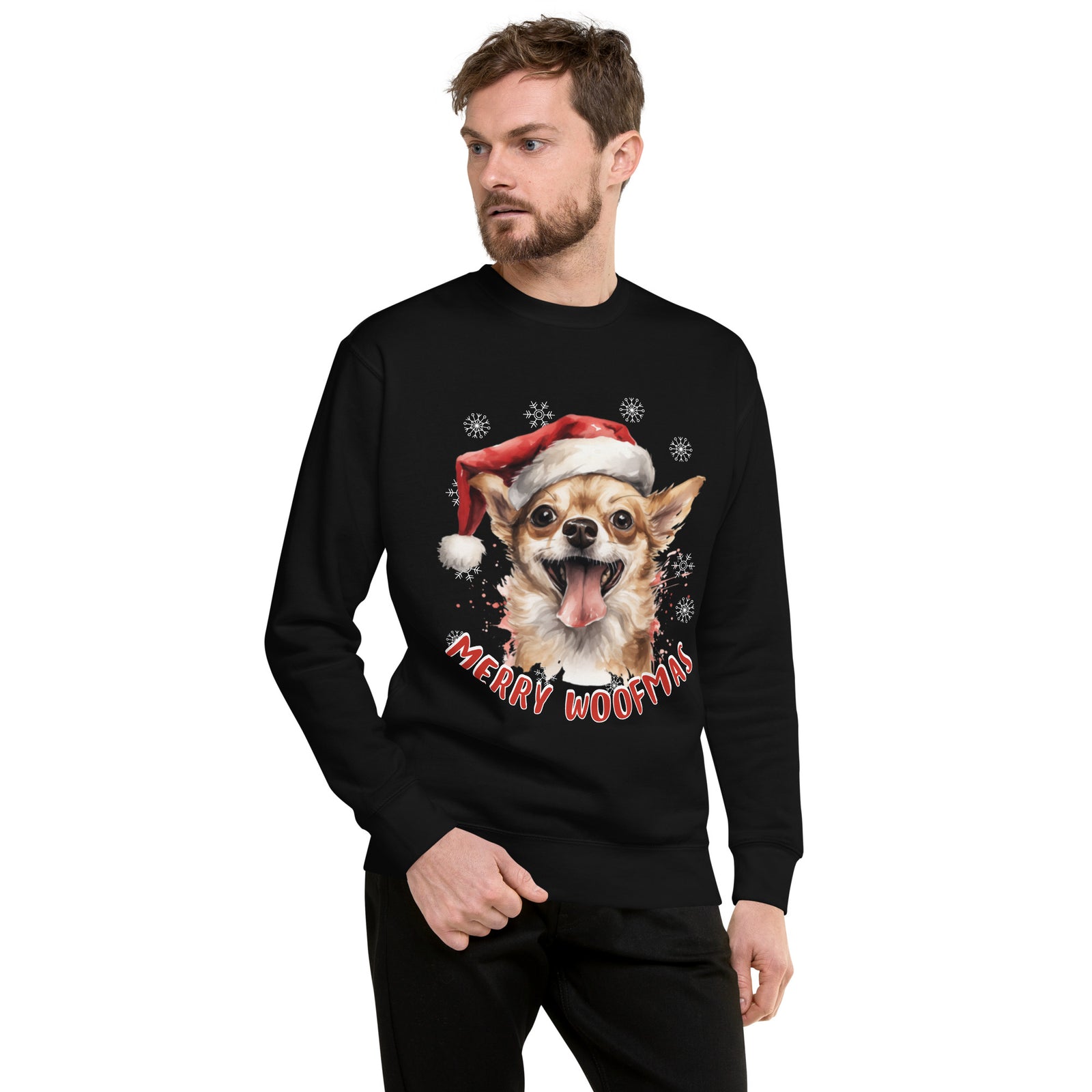 Unisex Premium Sweatshirt Chihuahua - Merry Woofmas