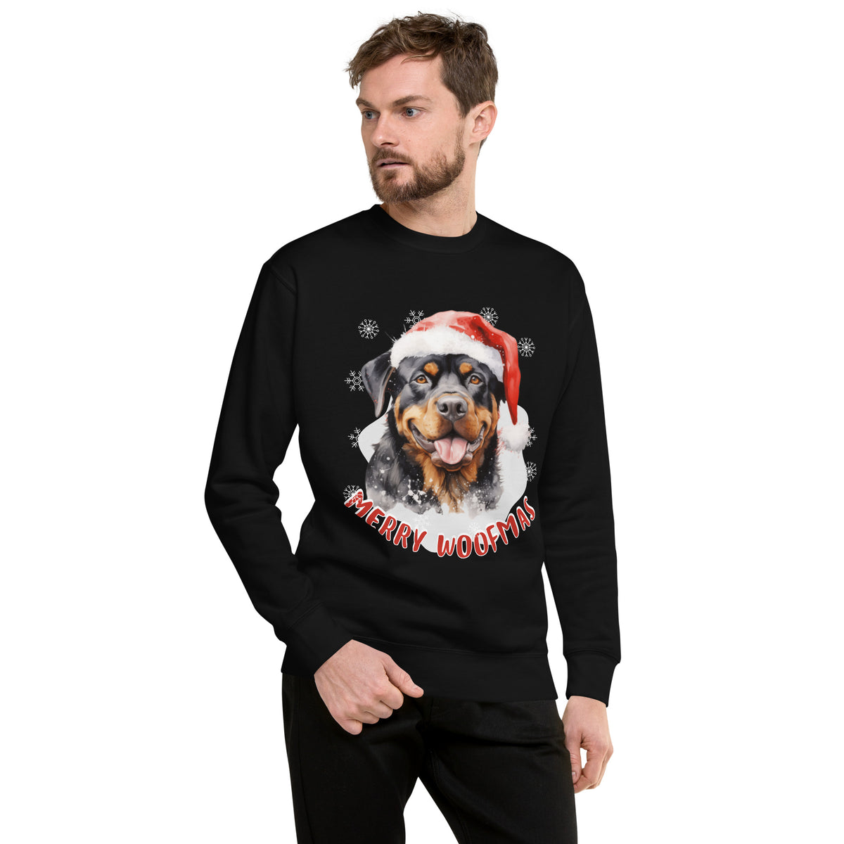 Unisex Premium Sweatshirt Rottweiler - Merry Woofmas