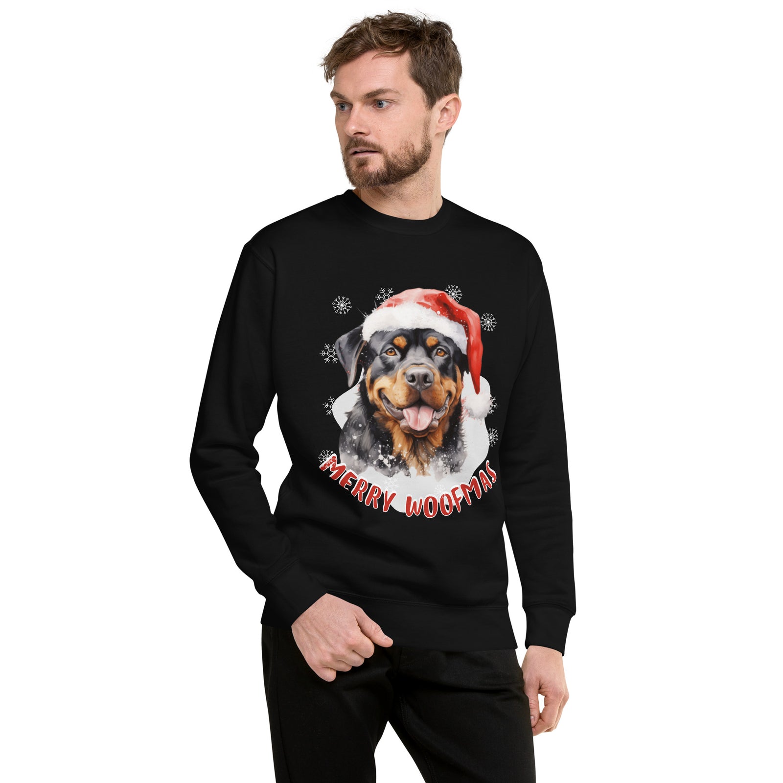 Unisex Premium Sweatshirt Rottweiler - Merry Woofmas