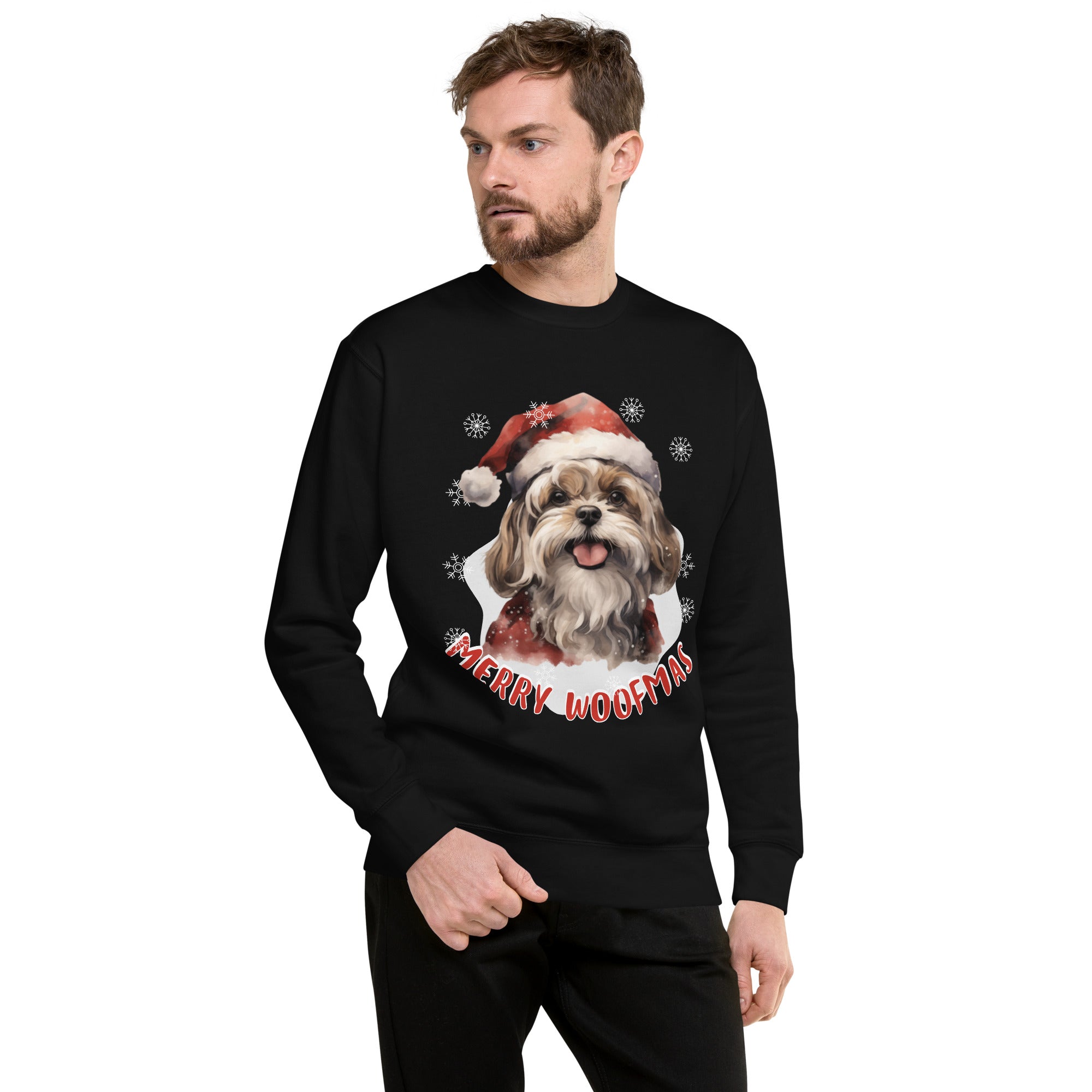 Unisex Premium Sweatshirt Shitzu - Merry Woofmas