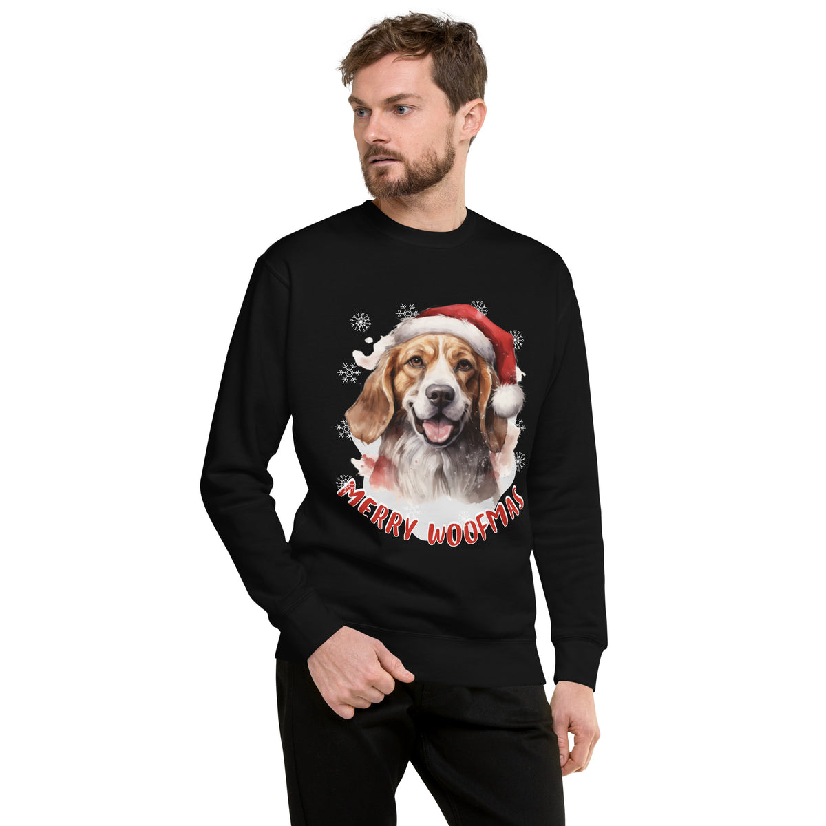 Unisex Premium Sweatshirt Beagle - Merry Woofmas
