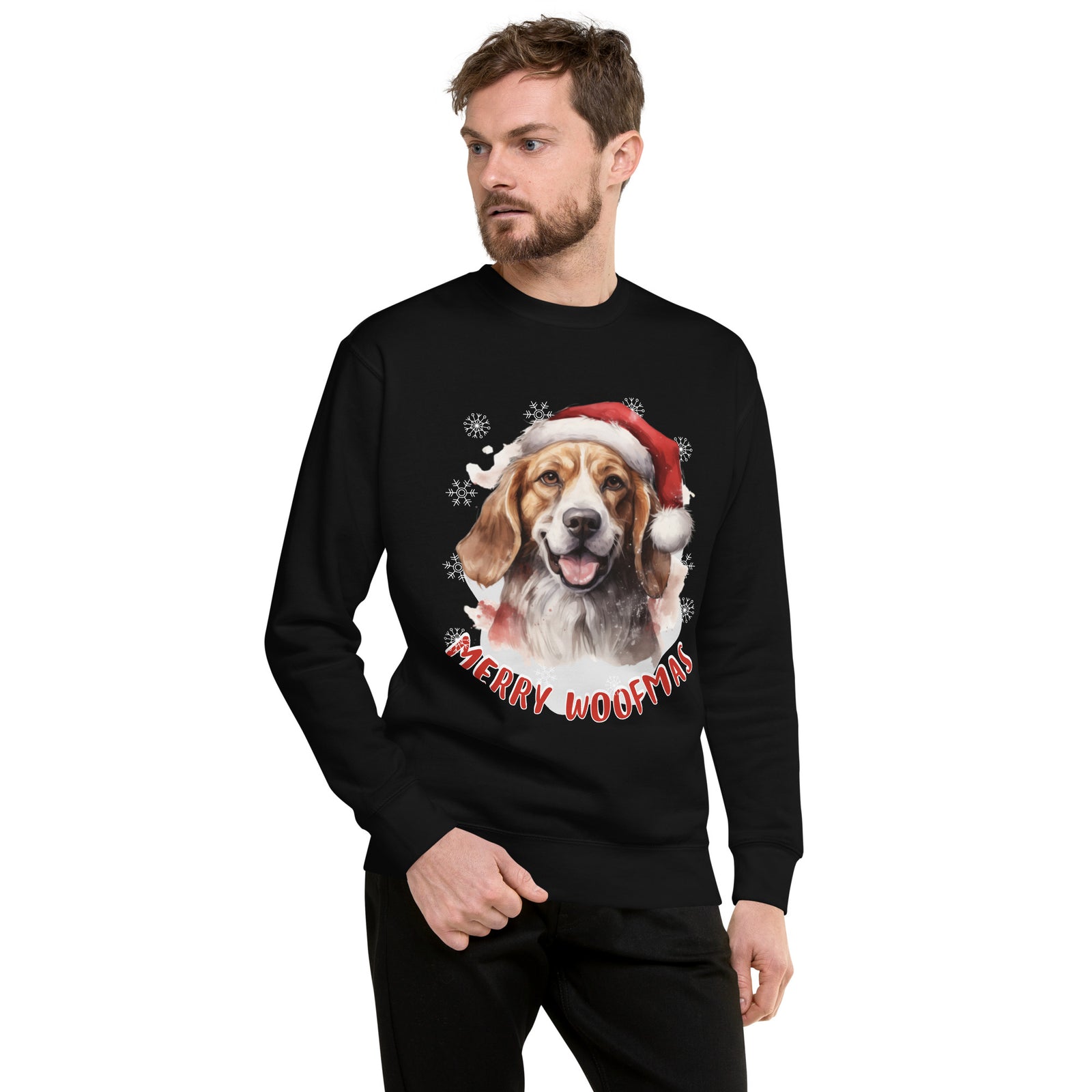 Unisex Premium Sweatshirt Beagle - Merry Woofmas