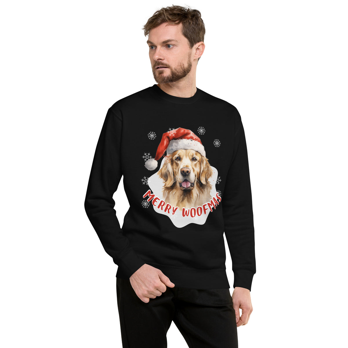 Unisex Premium Sweatshirt Golden Retriever - Merry Woofmas