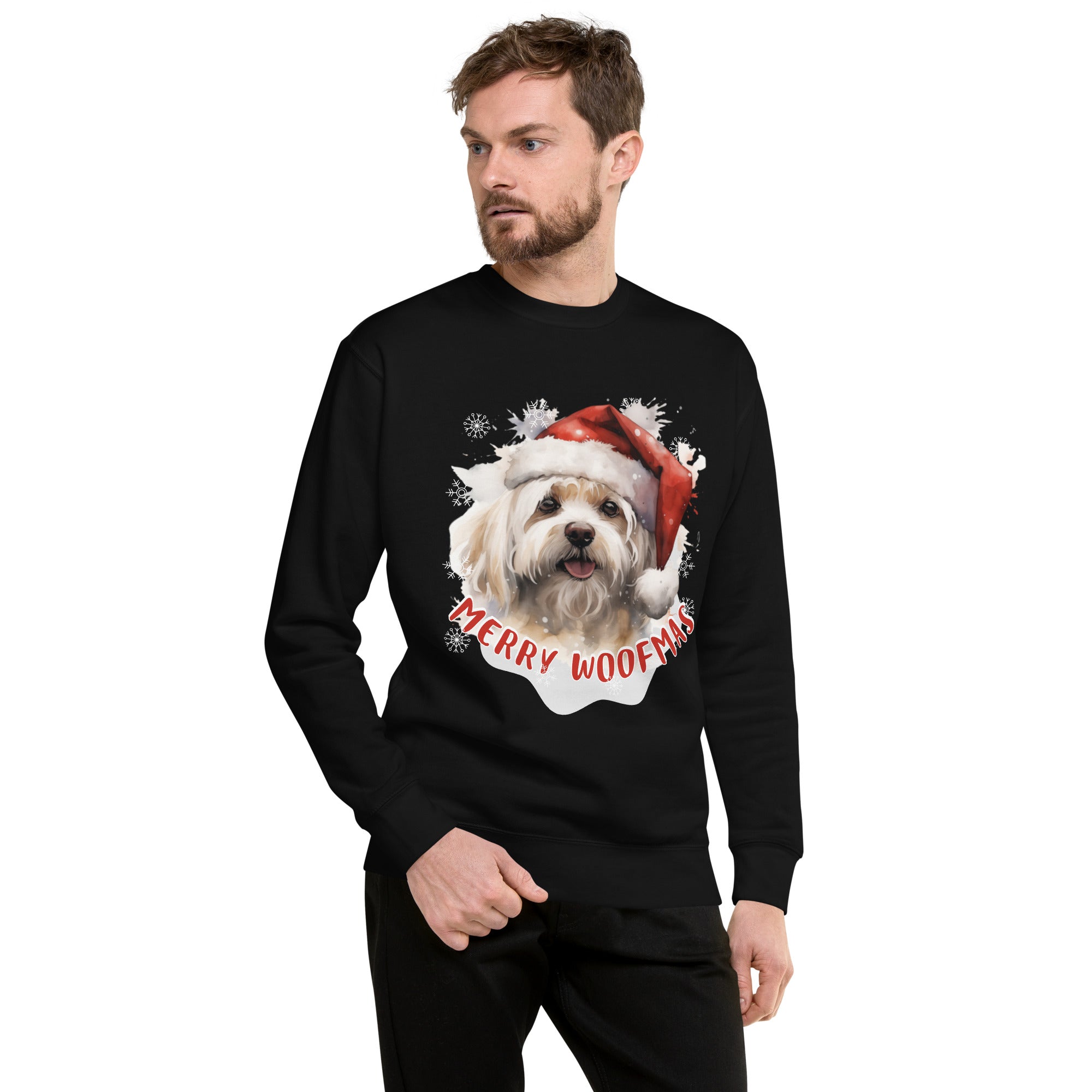 Unisex Premium Sweatshirt Maltese - Merry Woofmas