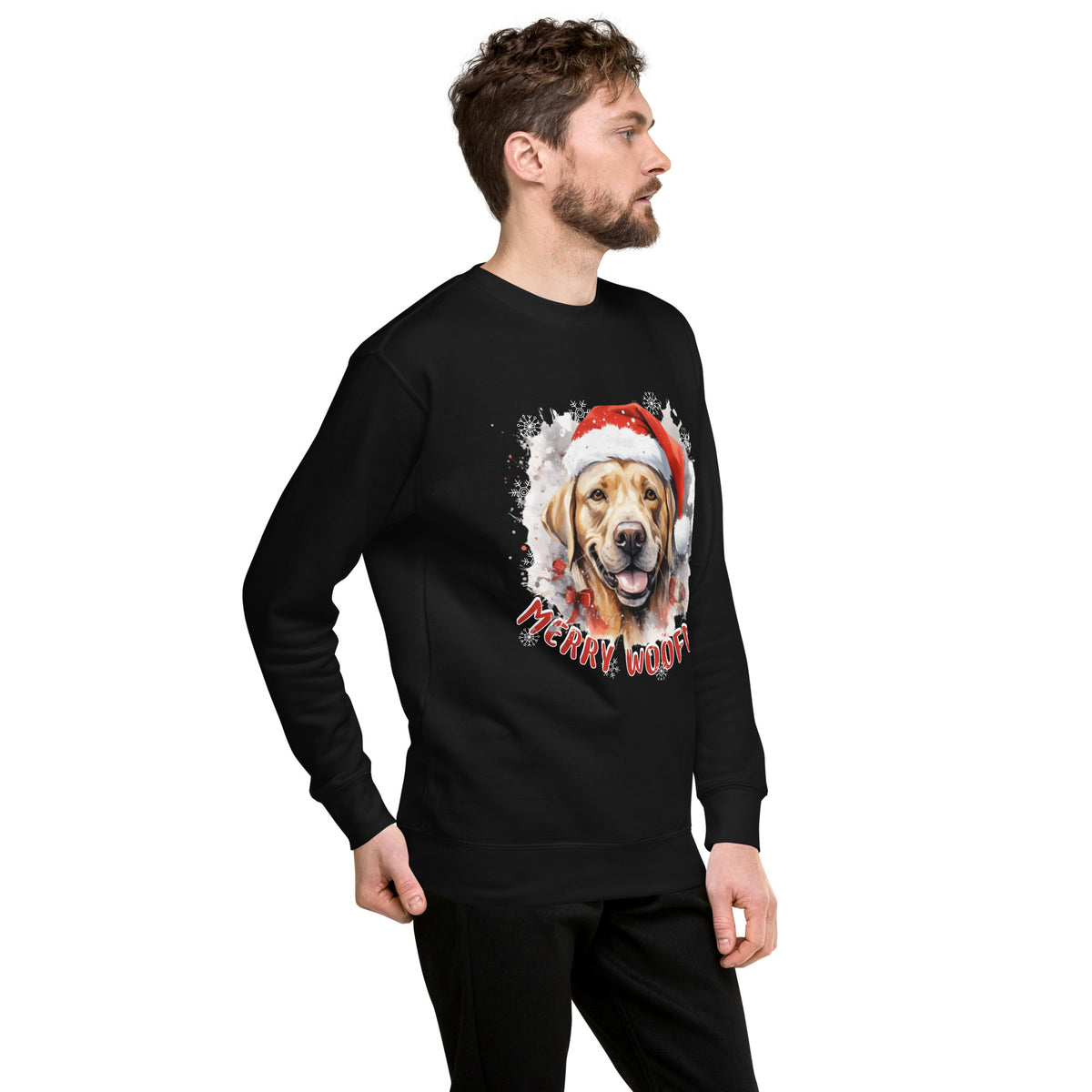 Unisex Premium Sweatshirt Labrador - Merry Woofmas