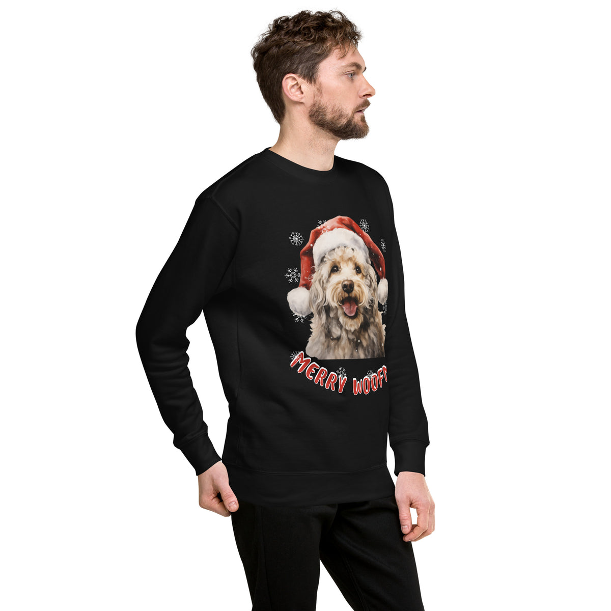 Unisex Premium Sweatshirt Poodle - Merry Woofmas