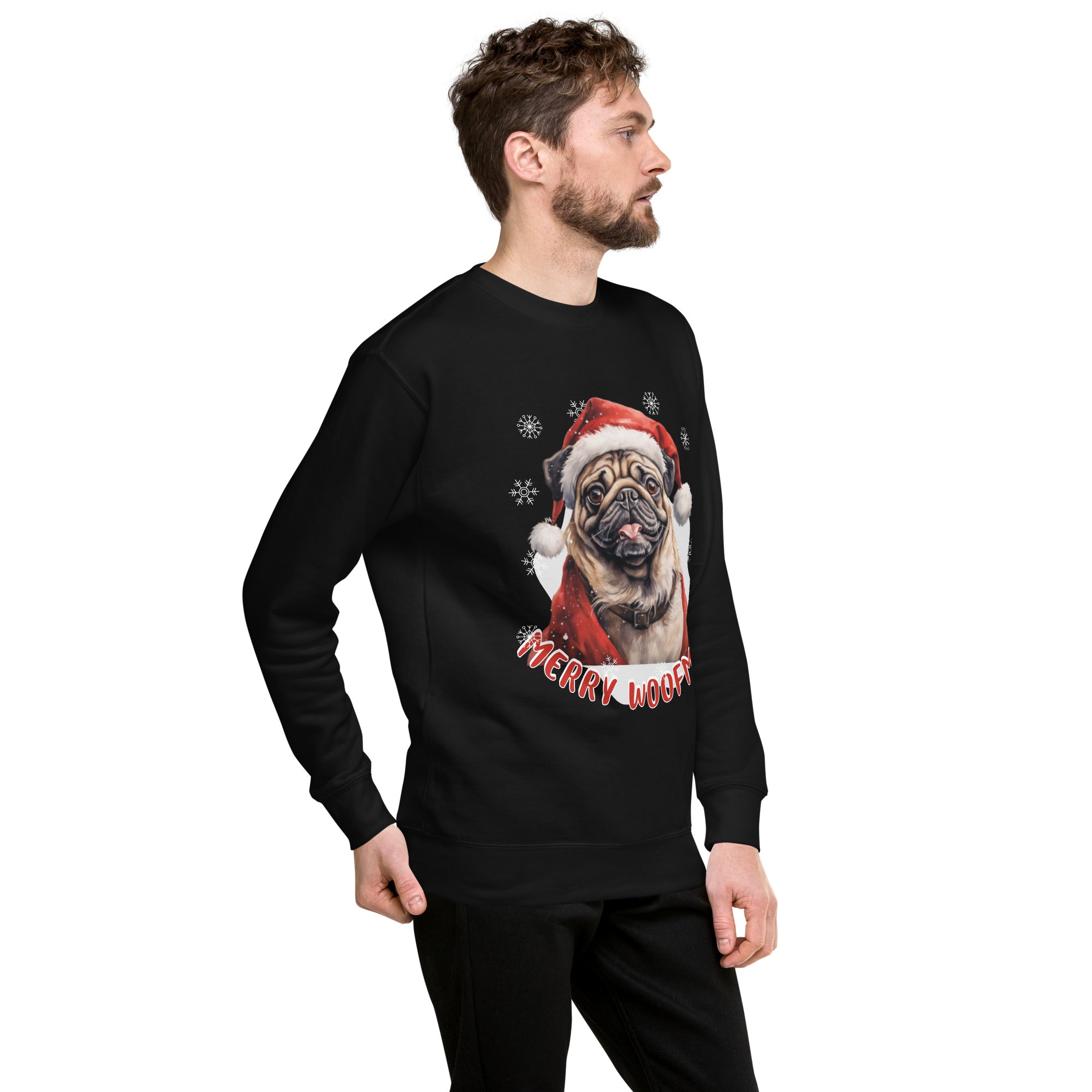 Unisex Premium Sweatshirt Pug - Merry Woofmas