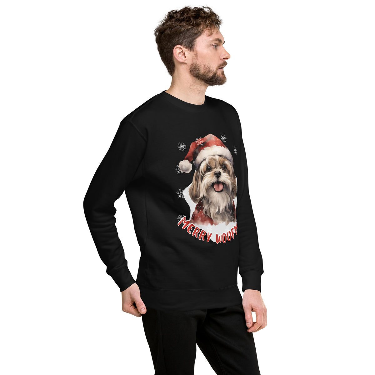 Unisex Premium Sweatshirt Shitzu - Merry Woofmas