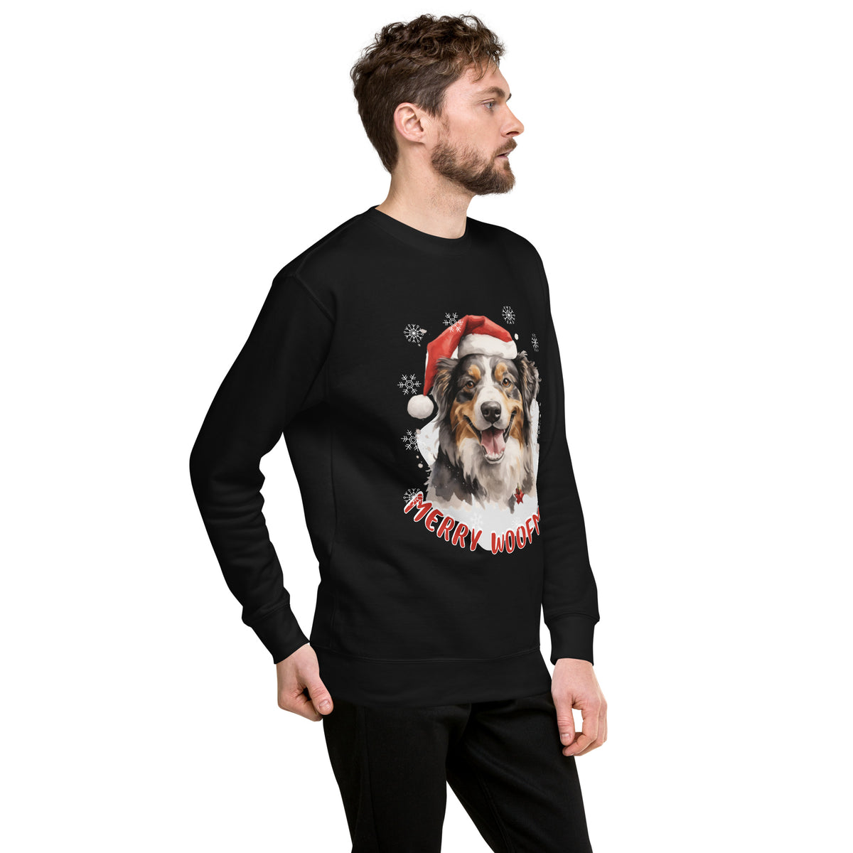 Unisex Premium Sweatshirt Australian Shepherd - Merry Woofmas