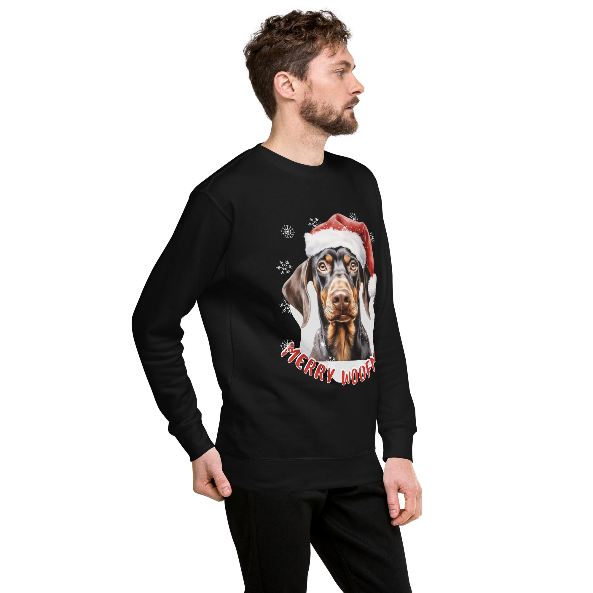 Unisex Premium Sweatshirt Doberman - Merry Woofmas