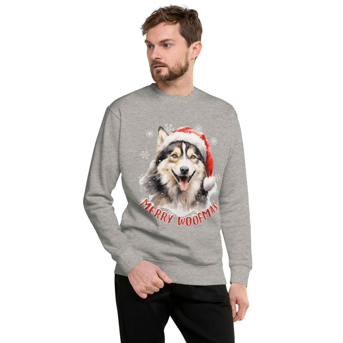 Unisex Premium Sweatshirt Siberian Husky - Merry Woofmas