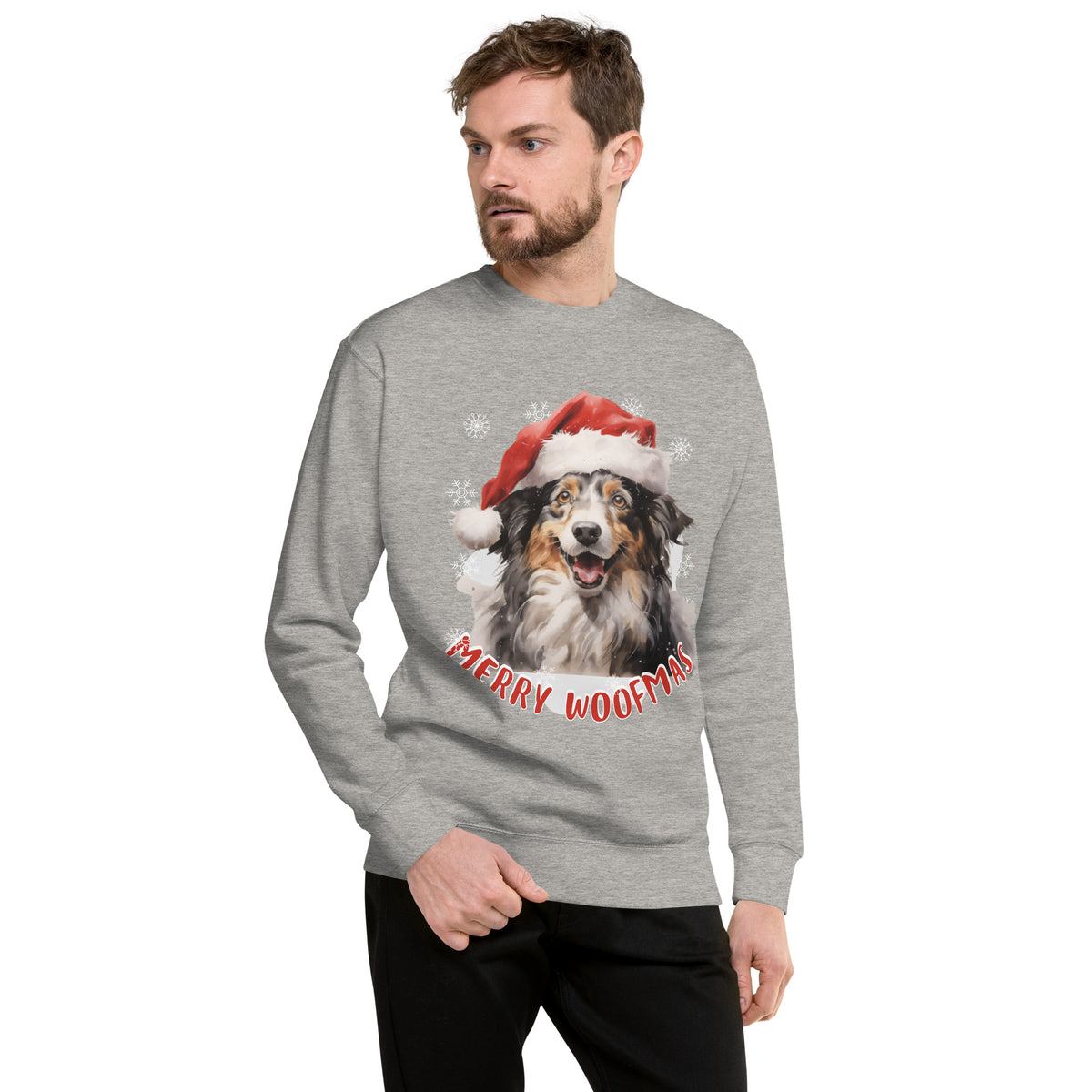 Unisex Premium Sweatshirt Border Collie - Merry Woofmas