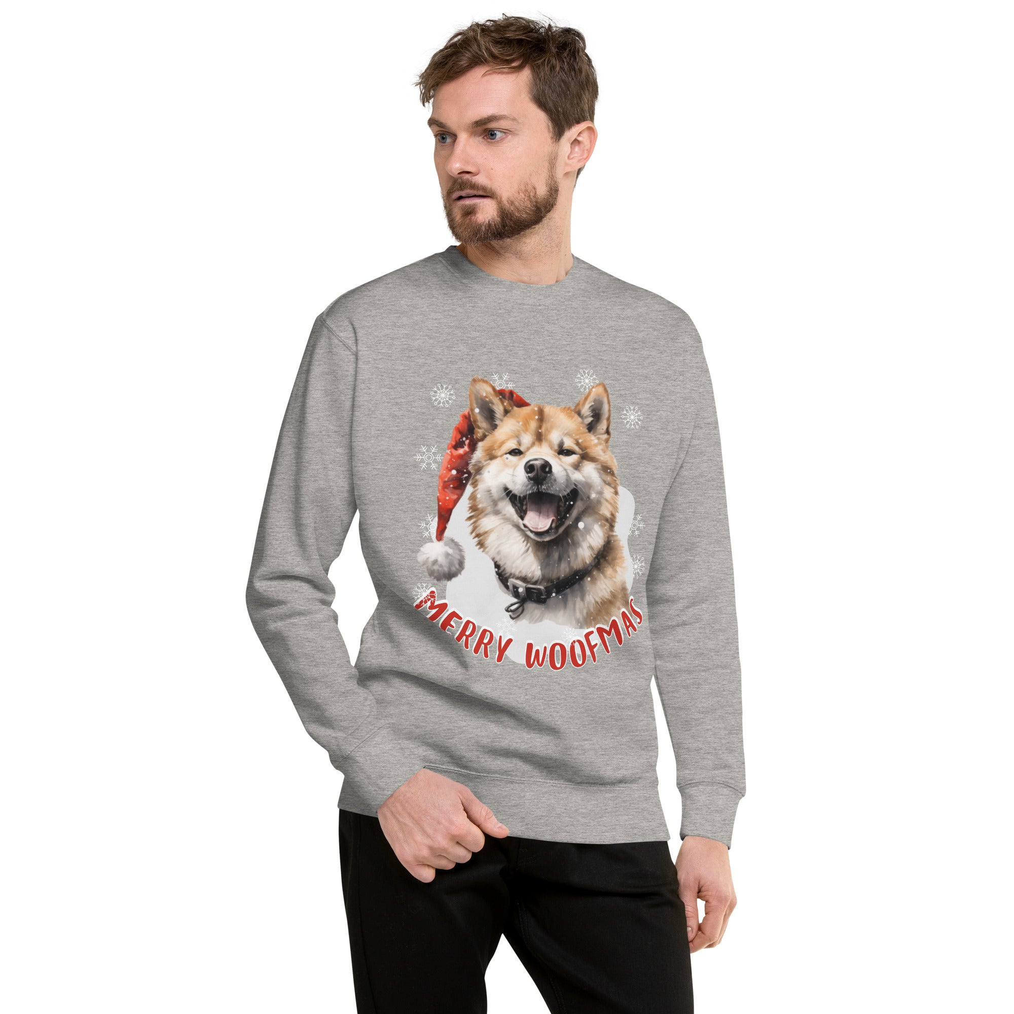 Unisex Premium Sweatshirt Akita - Merry Woofmas