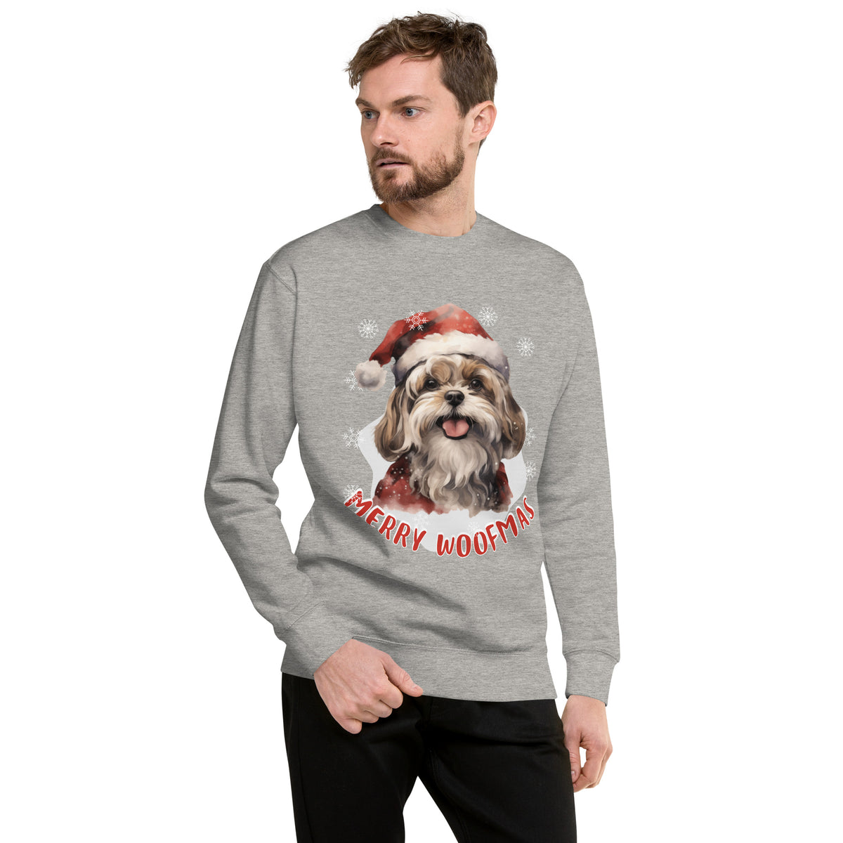 Unisex Premium Sweatshirt Shitzu - Merry Woofmas
