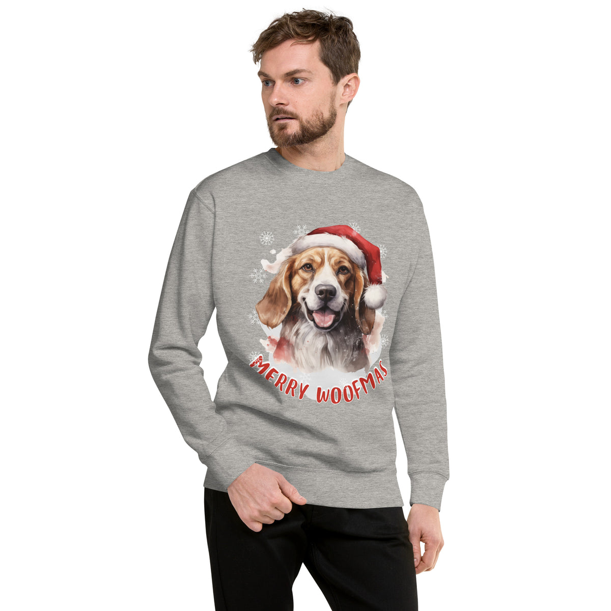 Unisex Premium Sweatshirt Beagle - Merry Woofmas