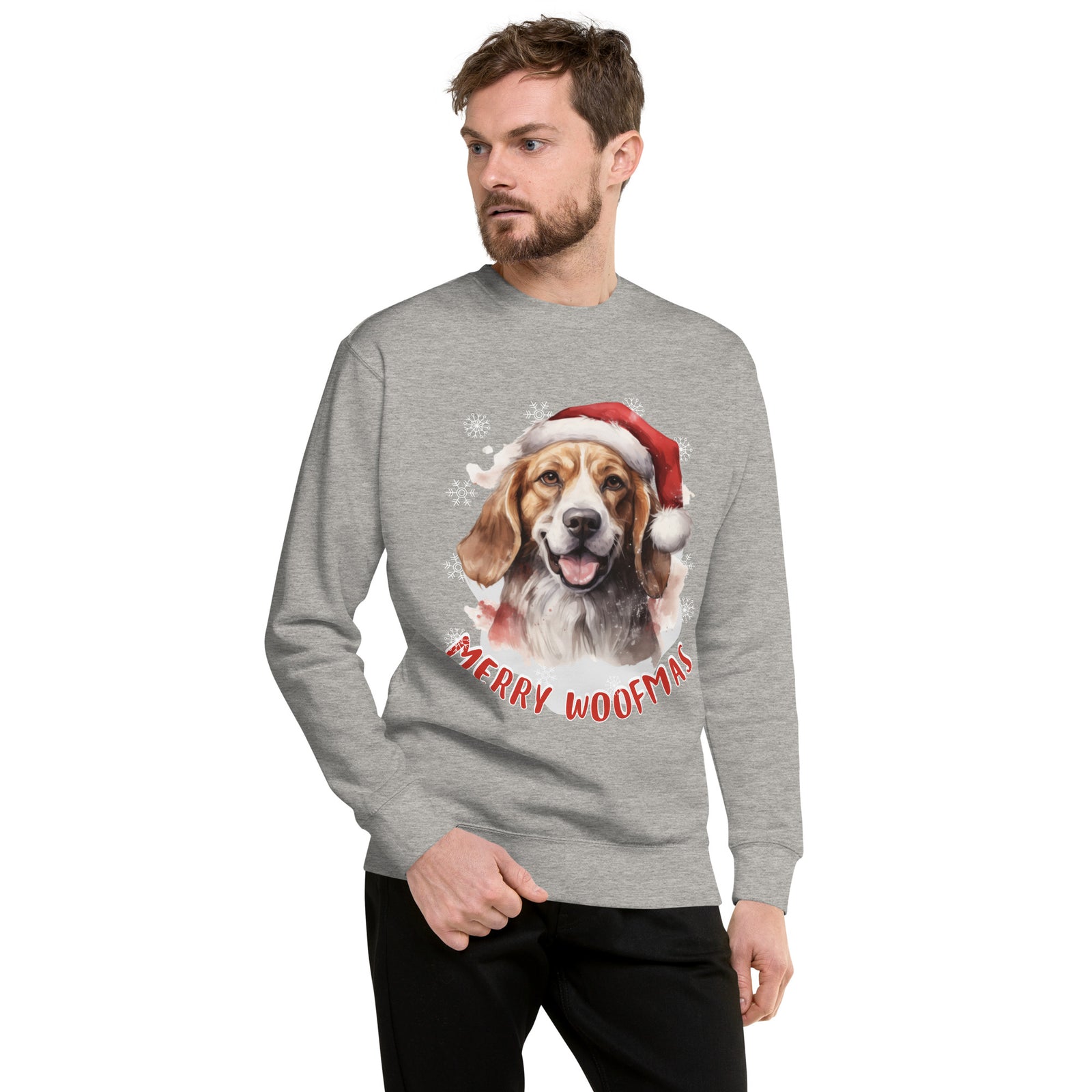 Unisex Premium Sweatshirt Beagle - Merry Woofmas