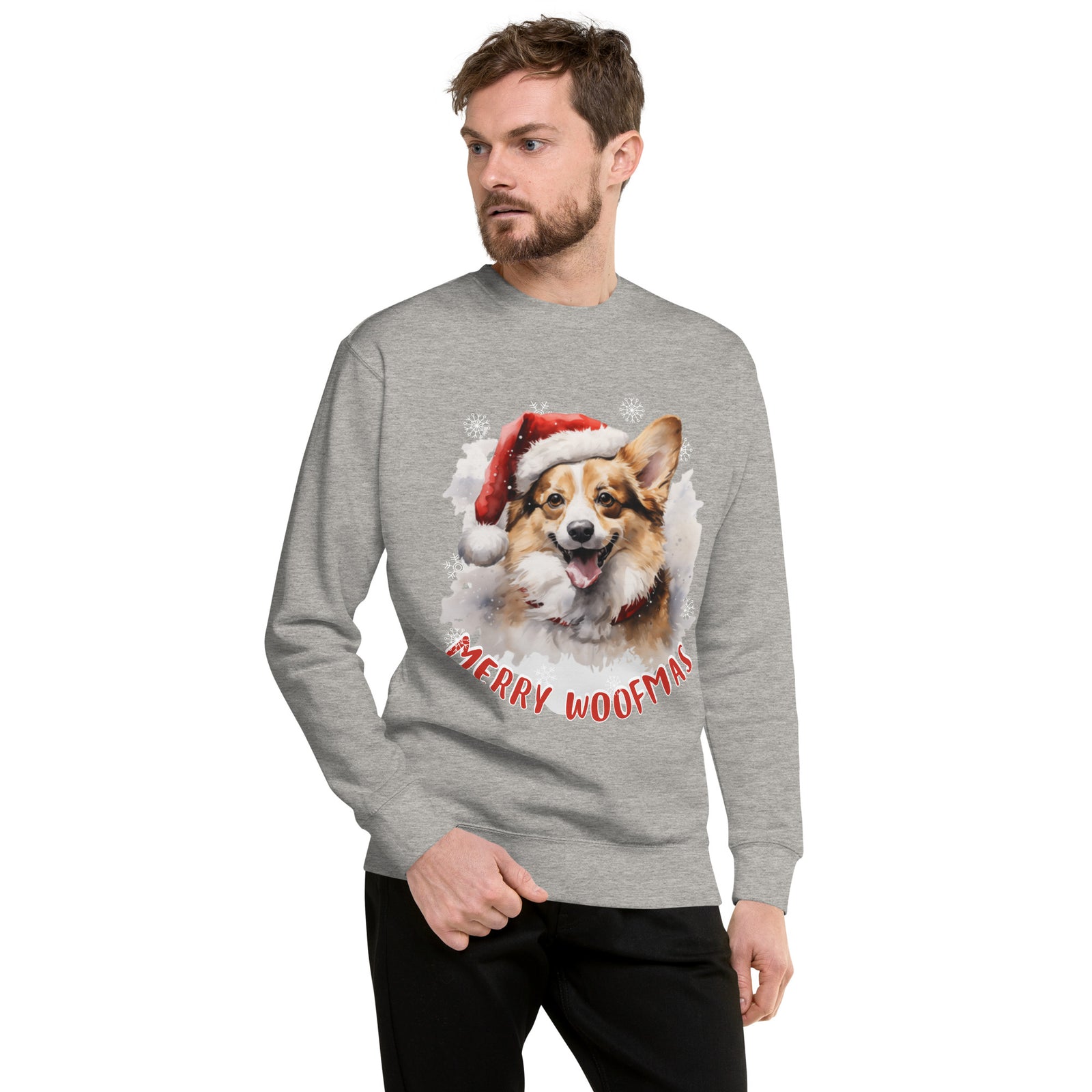 Unisex Premium Sweatshirt Pembroke Welsh Corgi - Merry Woofmas