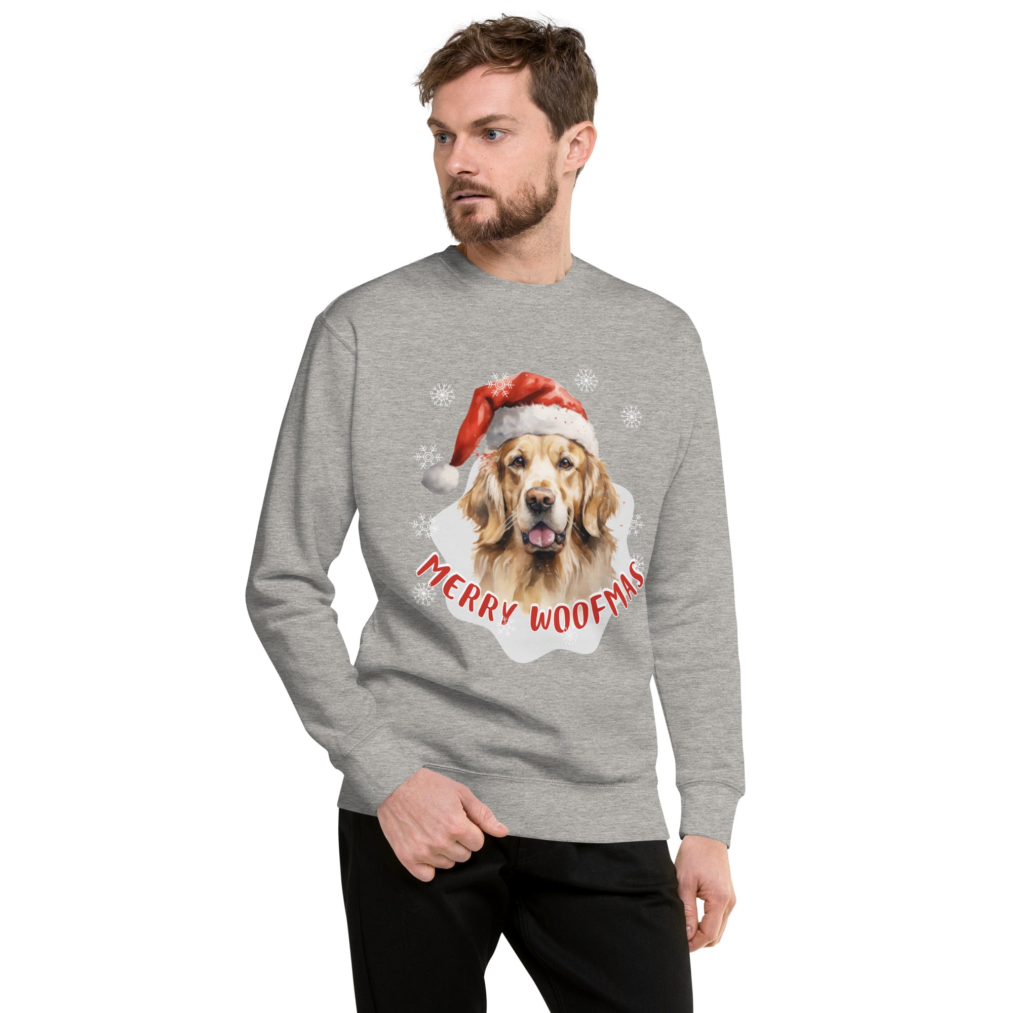 Unisex Premium Sweatshirt Golden Retriever - Merry Woofmas