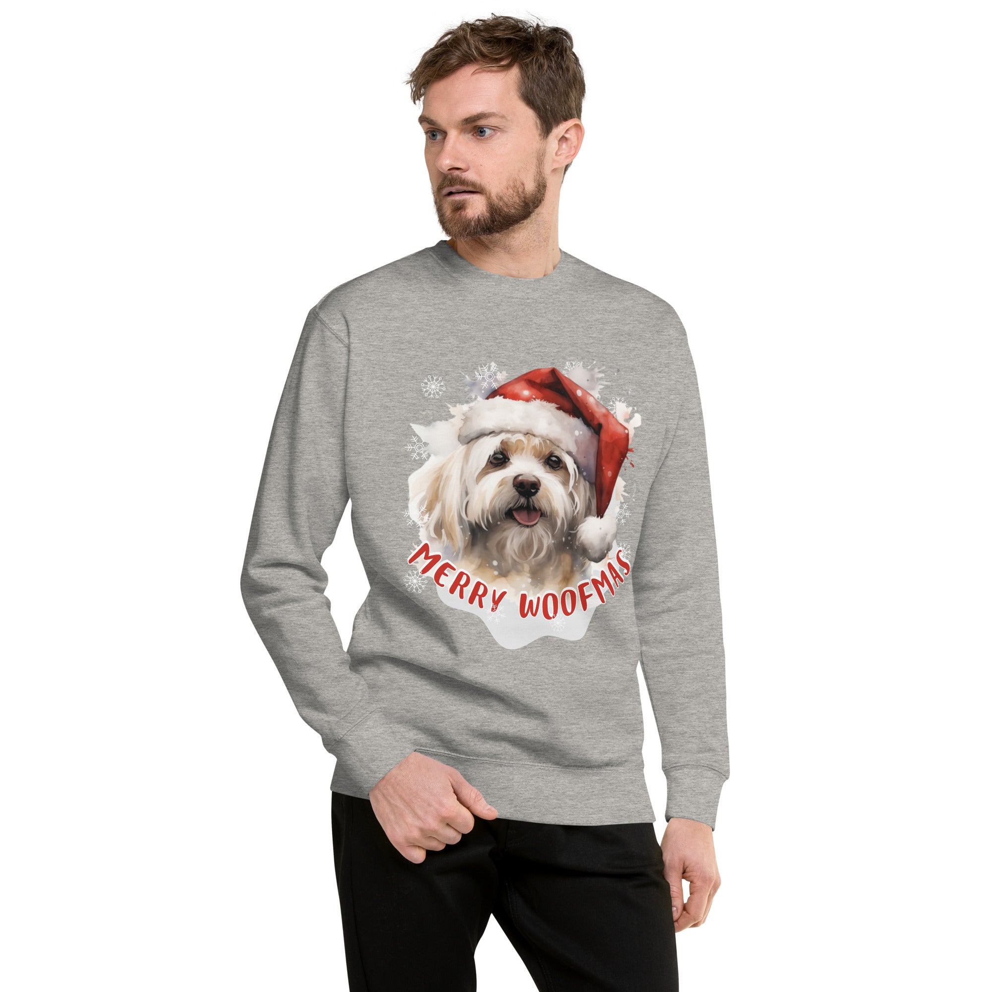 Unisex Premium Sweatshirt Maltese - Merry Woofmas