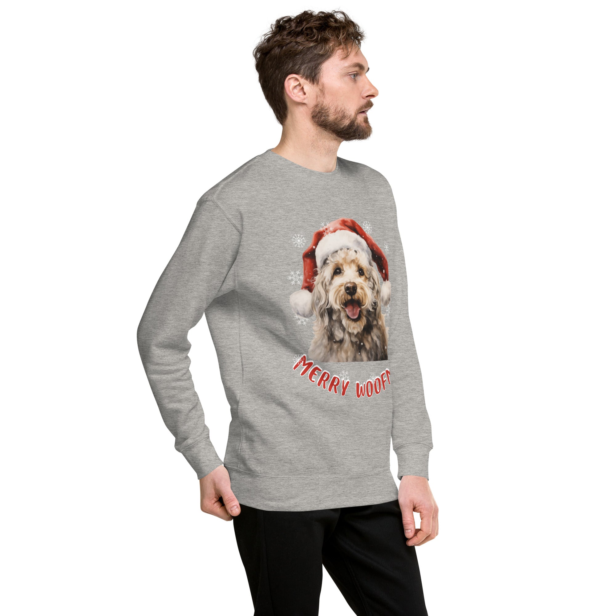 Unisex Premium Sweatshirt Poodle - Merry Woofmas