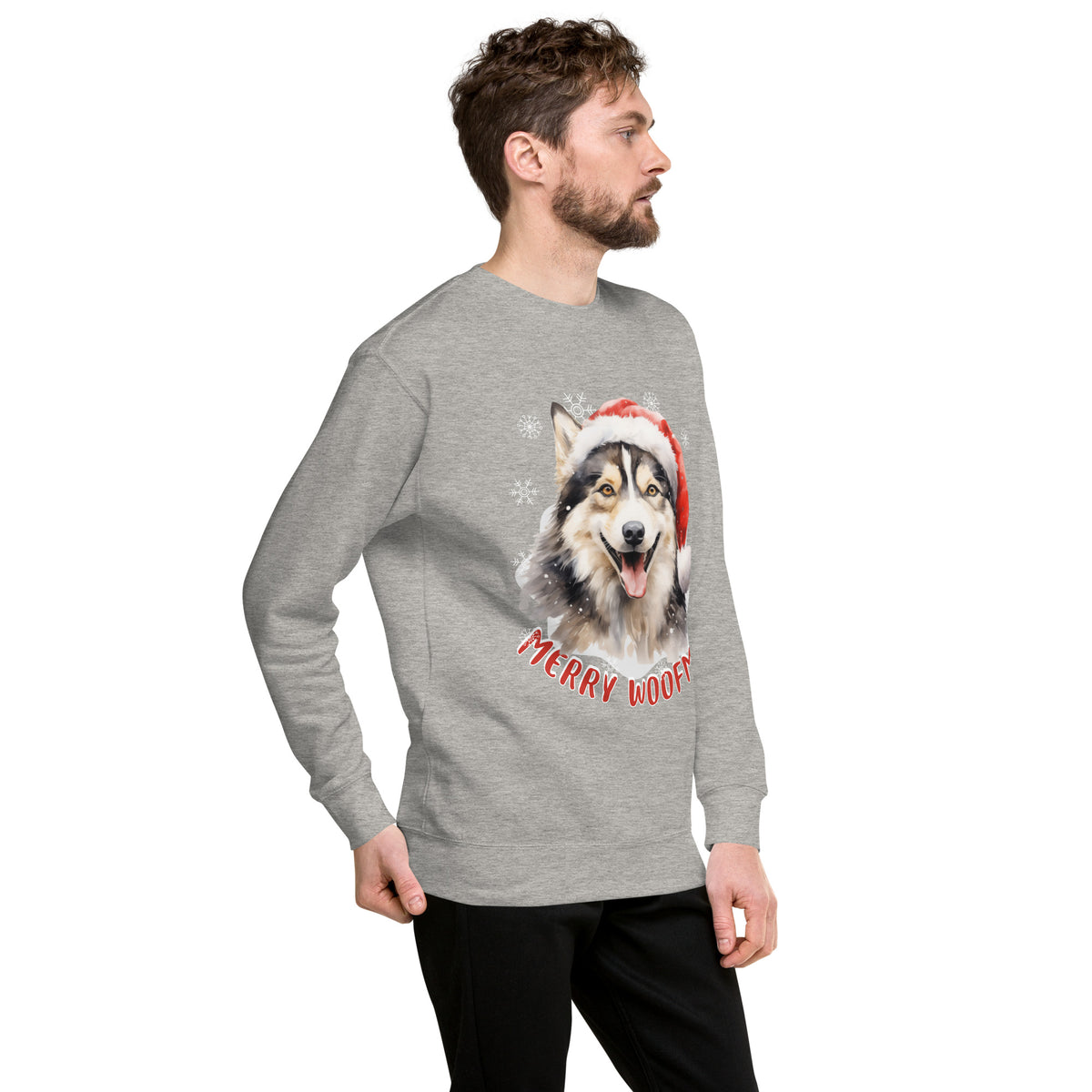 Unisex Premium Sweatshirt Siberian Husky - Merry Woofmas