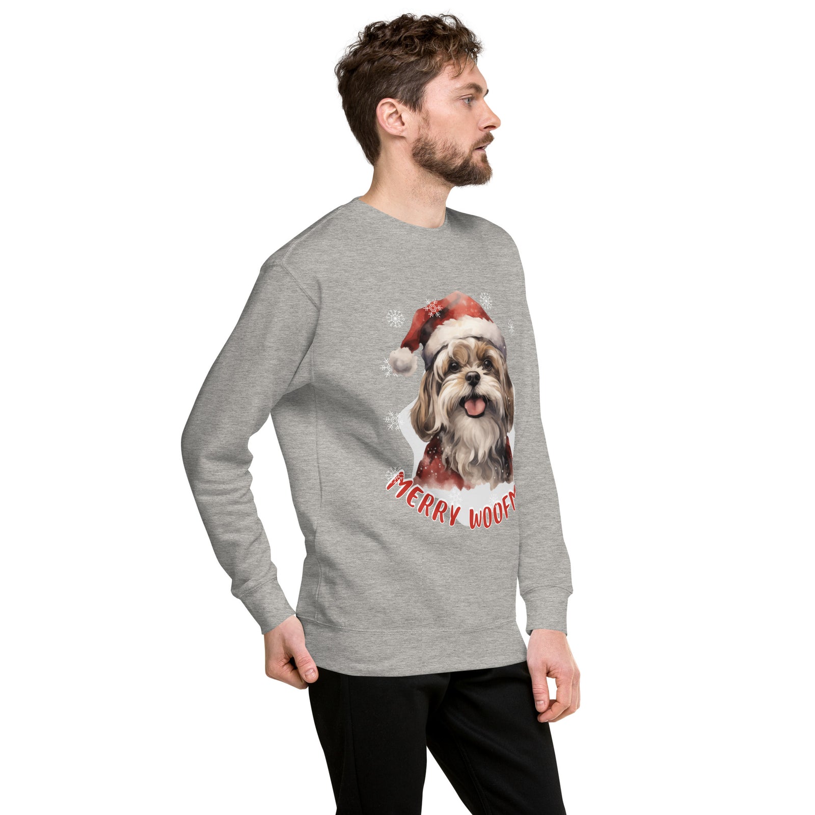 Unisex Premium Sweatshirt Shitzu - Merry Woofmas