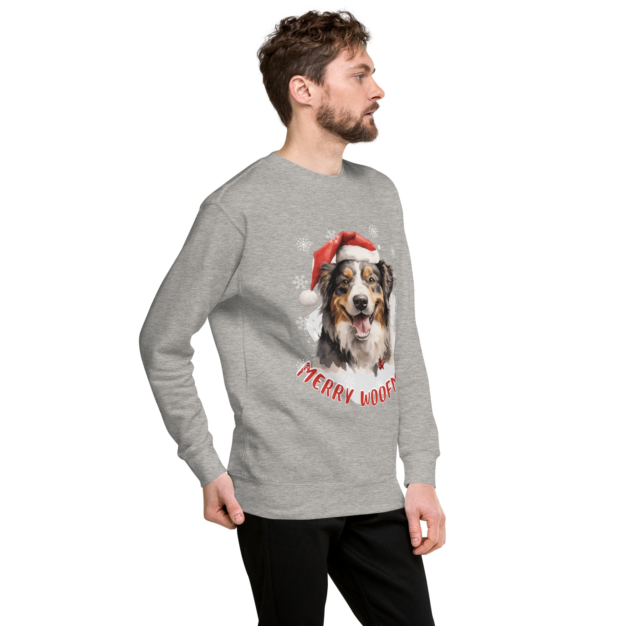 Unisex Premium Sweatshirt Australian Shepherd - Merry Woofmas