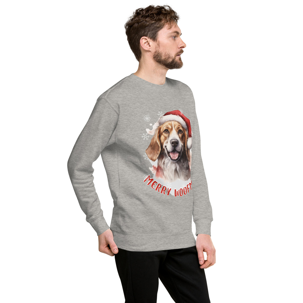 Unisex Premium Sweatshirt Beagle - Merry Woofmas