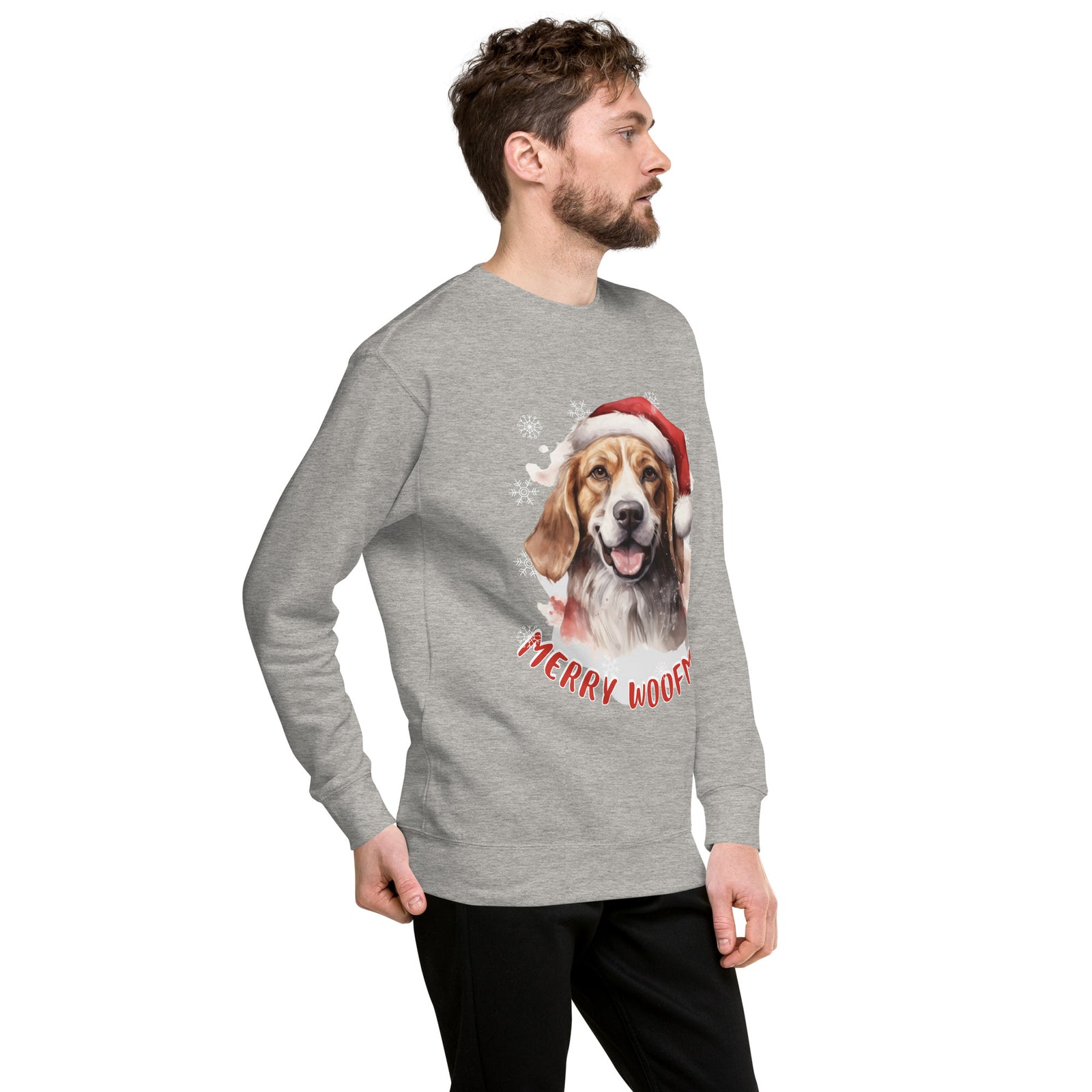 Unisex Premium Sweatshirt Beagle - Merry Woofmas