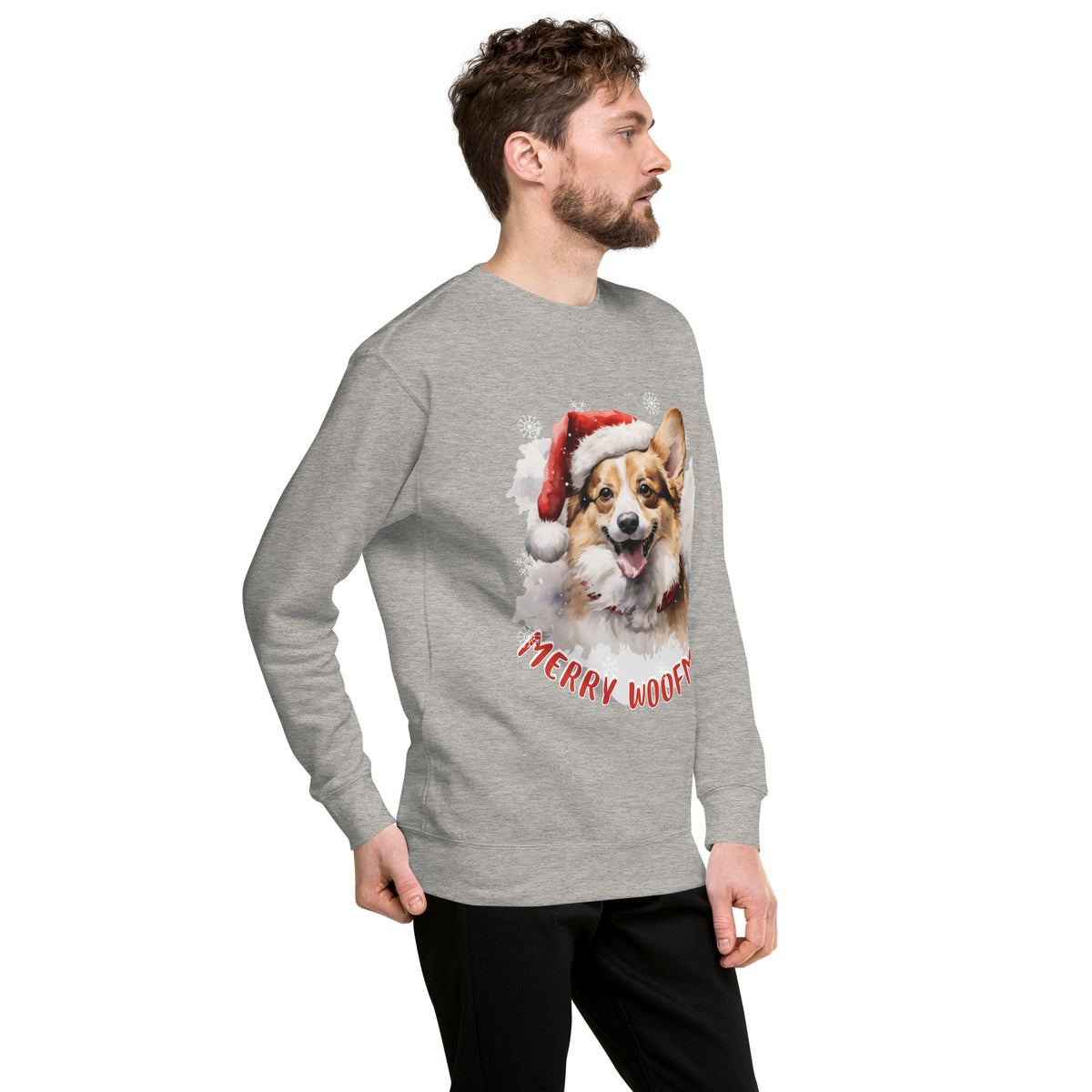 Unisex Premium Sweatshirt Pembroke Welsh Corgi - Merry Woofmas
