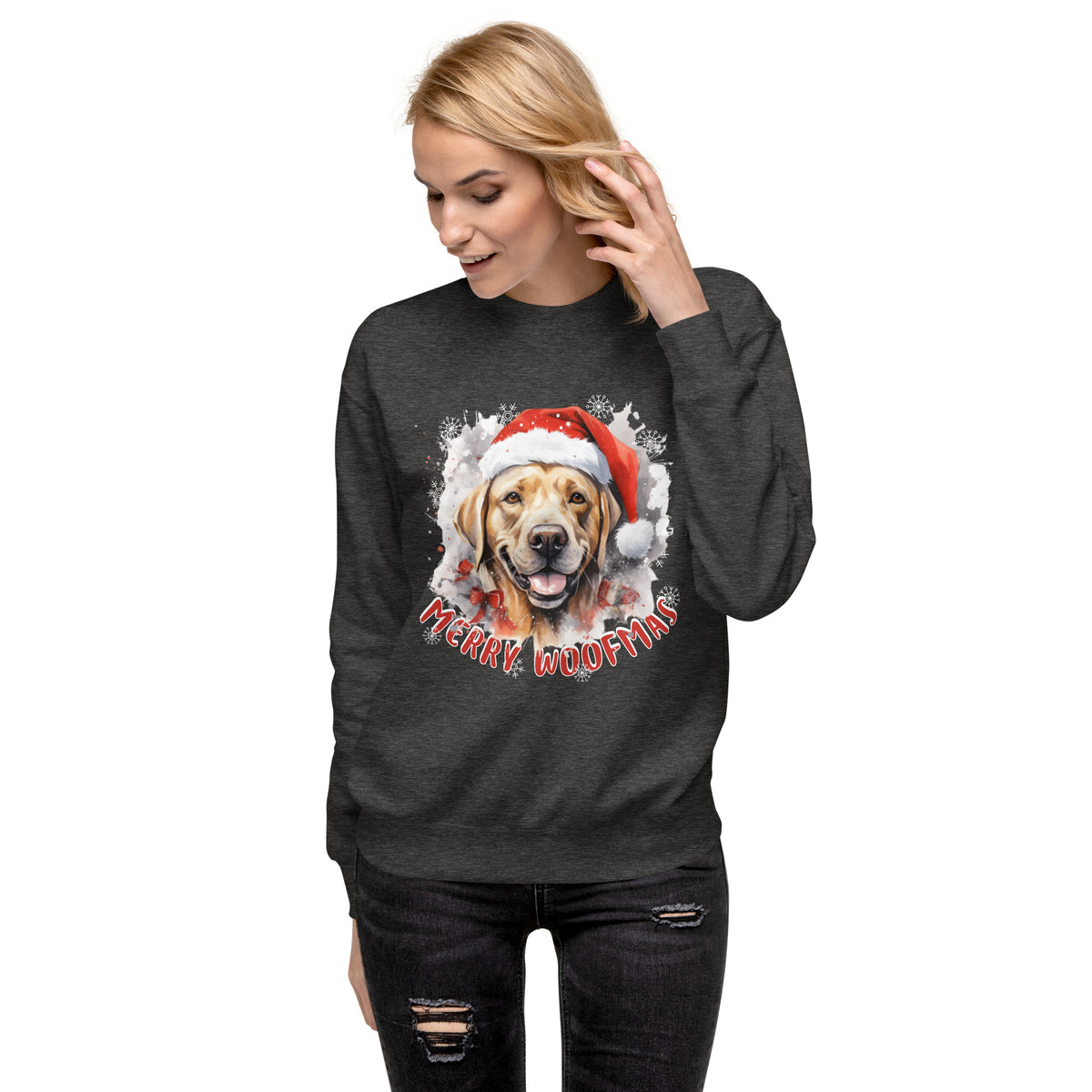 Unisex Premium Sweatshirt Labrador - Merry Woofmas