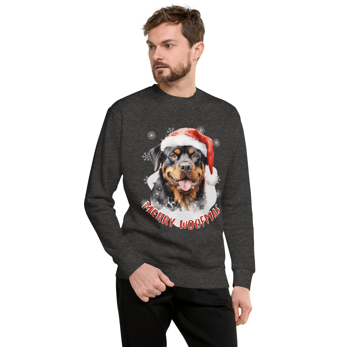 Unisex Premium Sweatshirt Rottweiler - Merry Woofmas