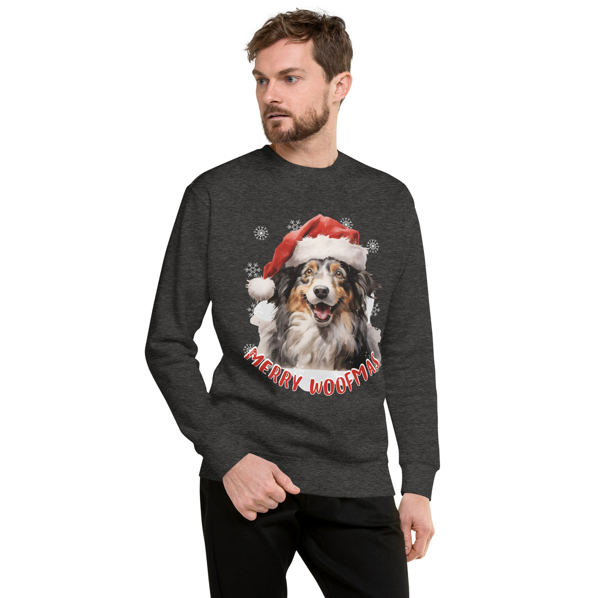 Unisex Premium Sweatshirt Border Collie - Merry Woofmas