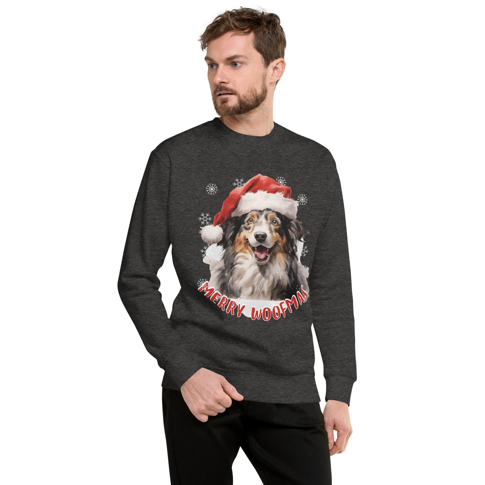 Unisex Premium Sweatshirt Border Collie - Merry Woofmas
