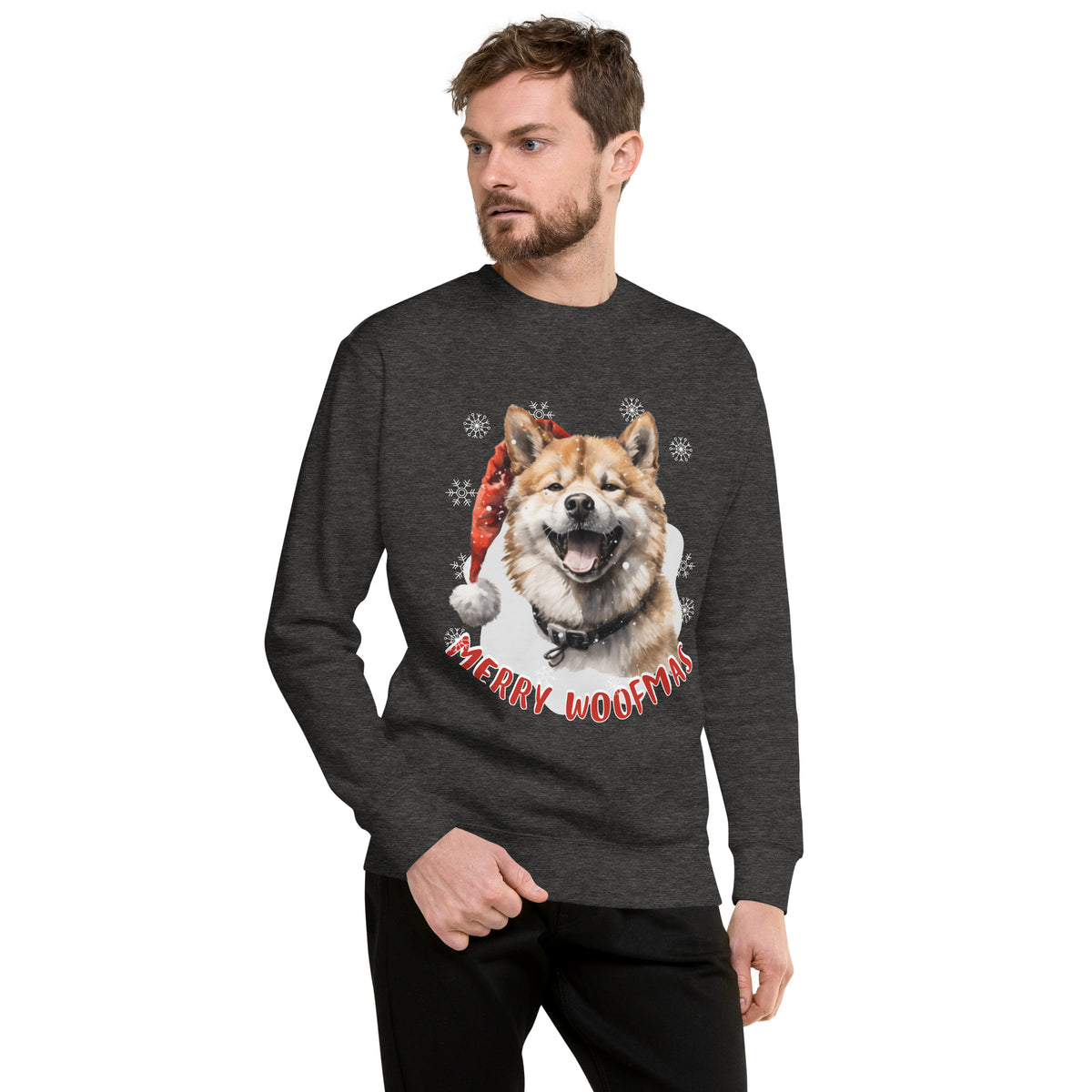 Unisex Premium Sweatshirt Akita - Merry Woofmas