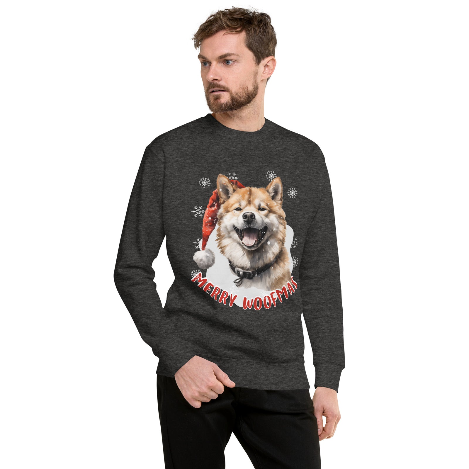 Unisex Premium Sweatshirt Akita - Merry Woofmas