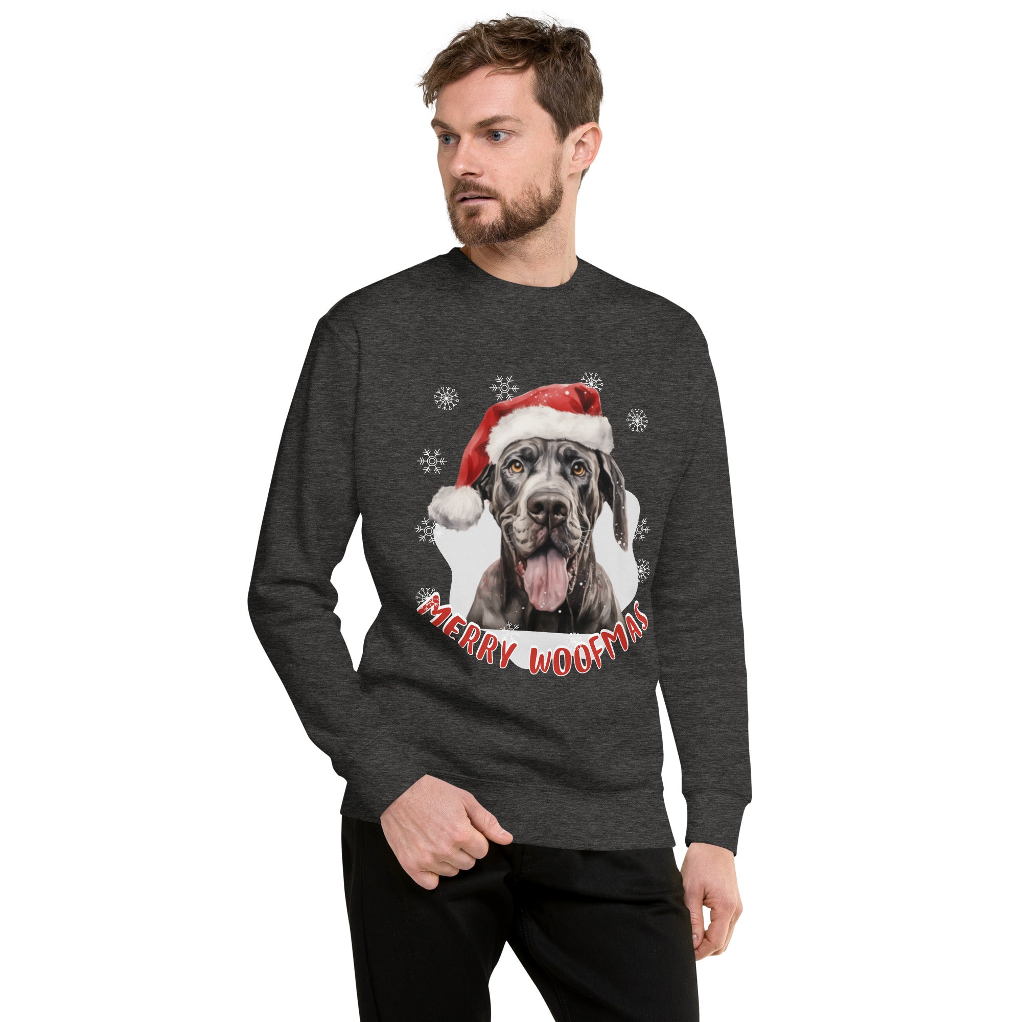 Unisex Premium Sweatshirt Great Dane - Merry Woofmas