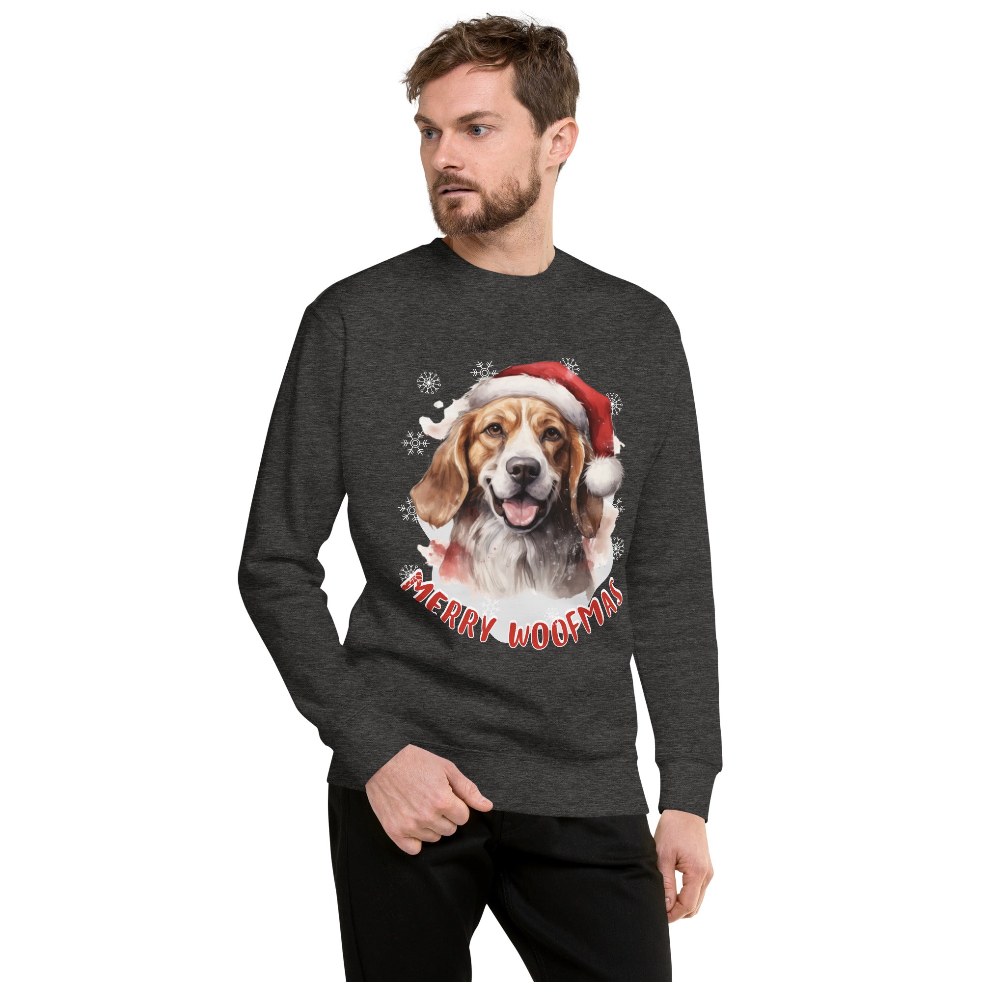 Unisex Premium Sweatshirt Beagle - Merry Woofmas