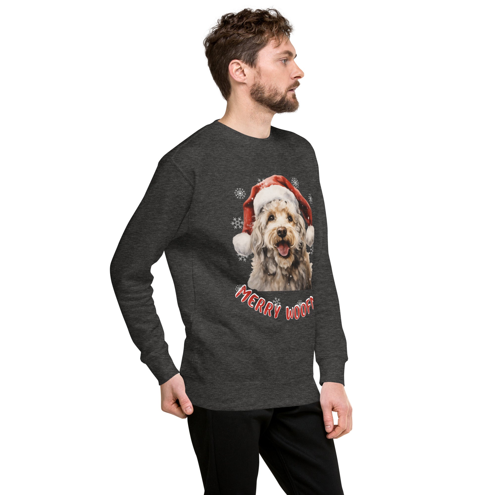 Unisex Premium Sweatshirt Poodle - Merry Woofmas