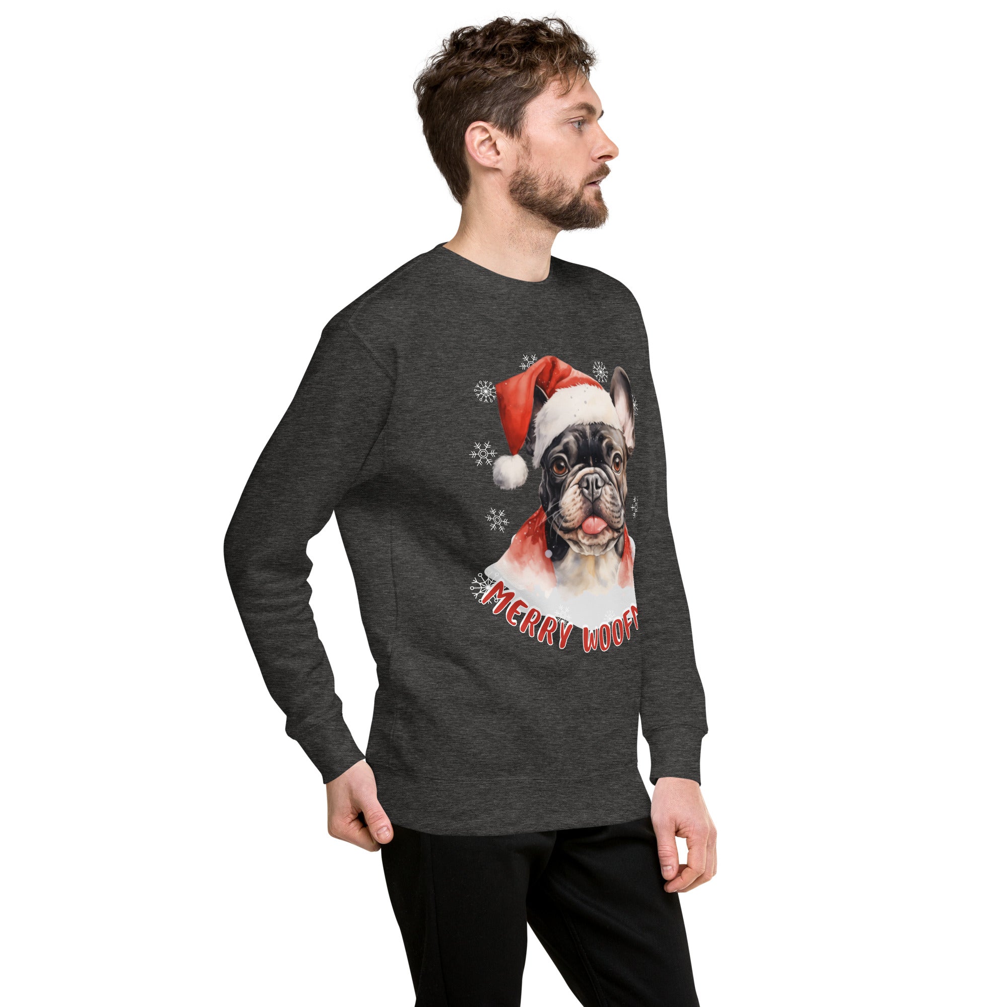 Unisex Premium Sweatshirt French Bulldog - Merry Woofmas