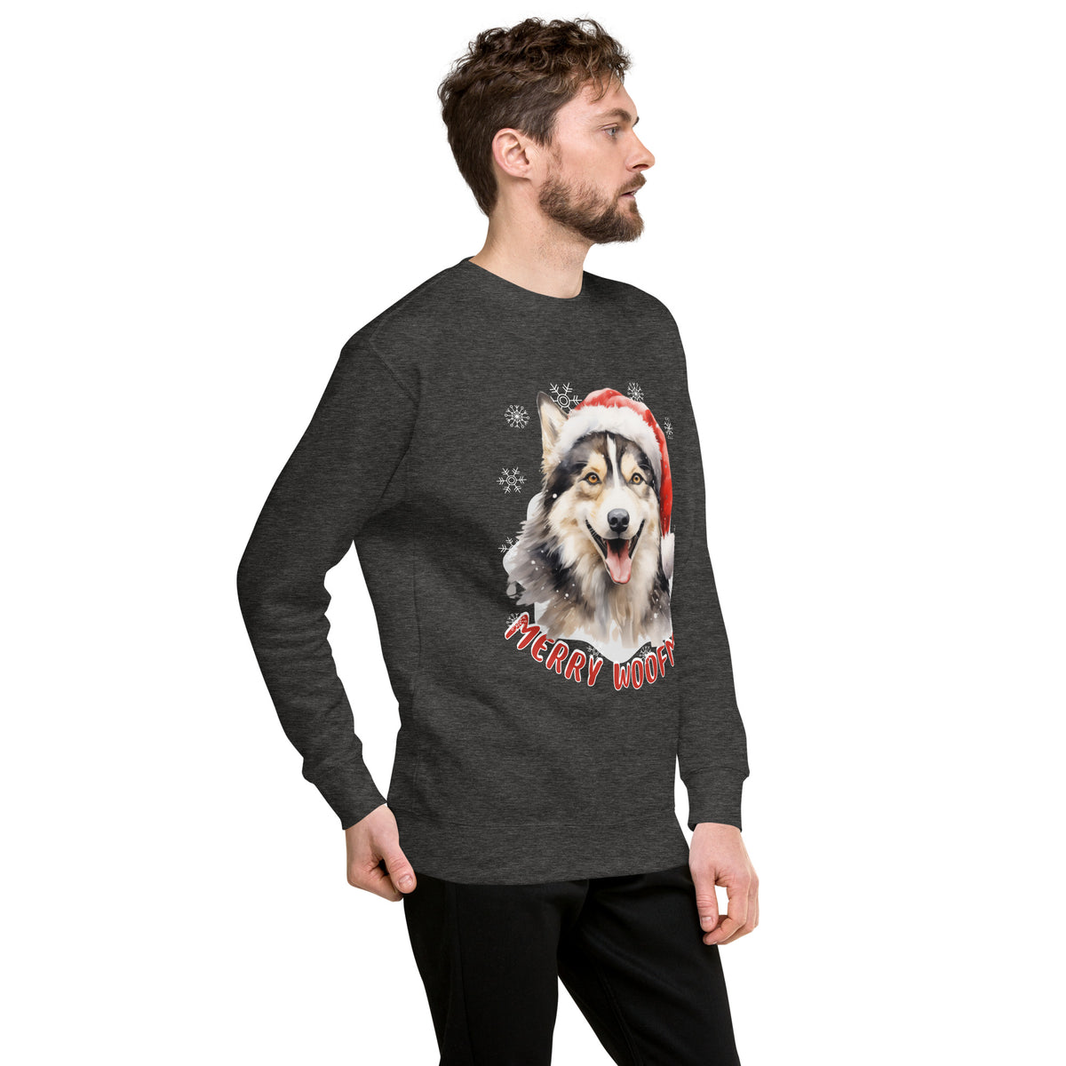 Unisex Premium Sweatshirt Siberian Husky - Merry Woofmas