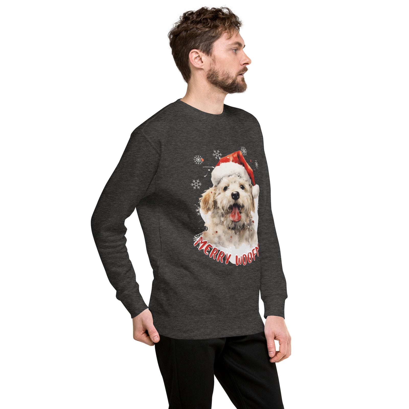 Unisex Premium Sweatshirt Bichon Frise - Merry Woofmas