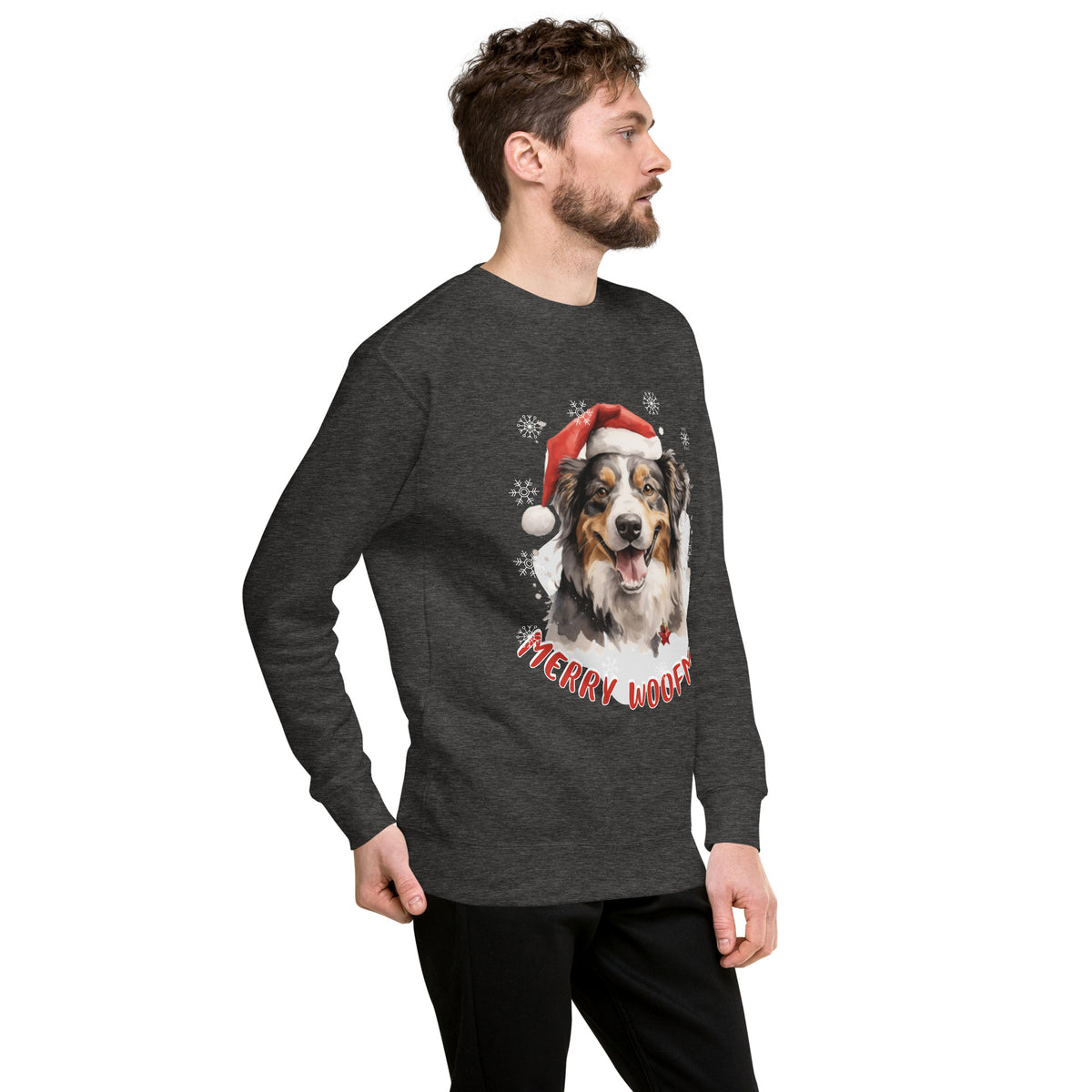 Unisex Premium Sweatshirt Australian Shepherd - Merry Woofmas